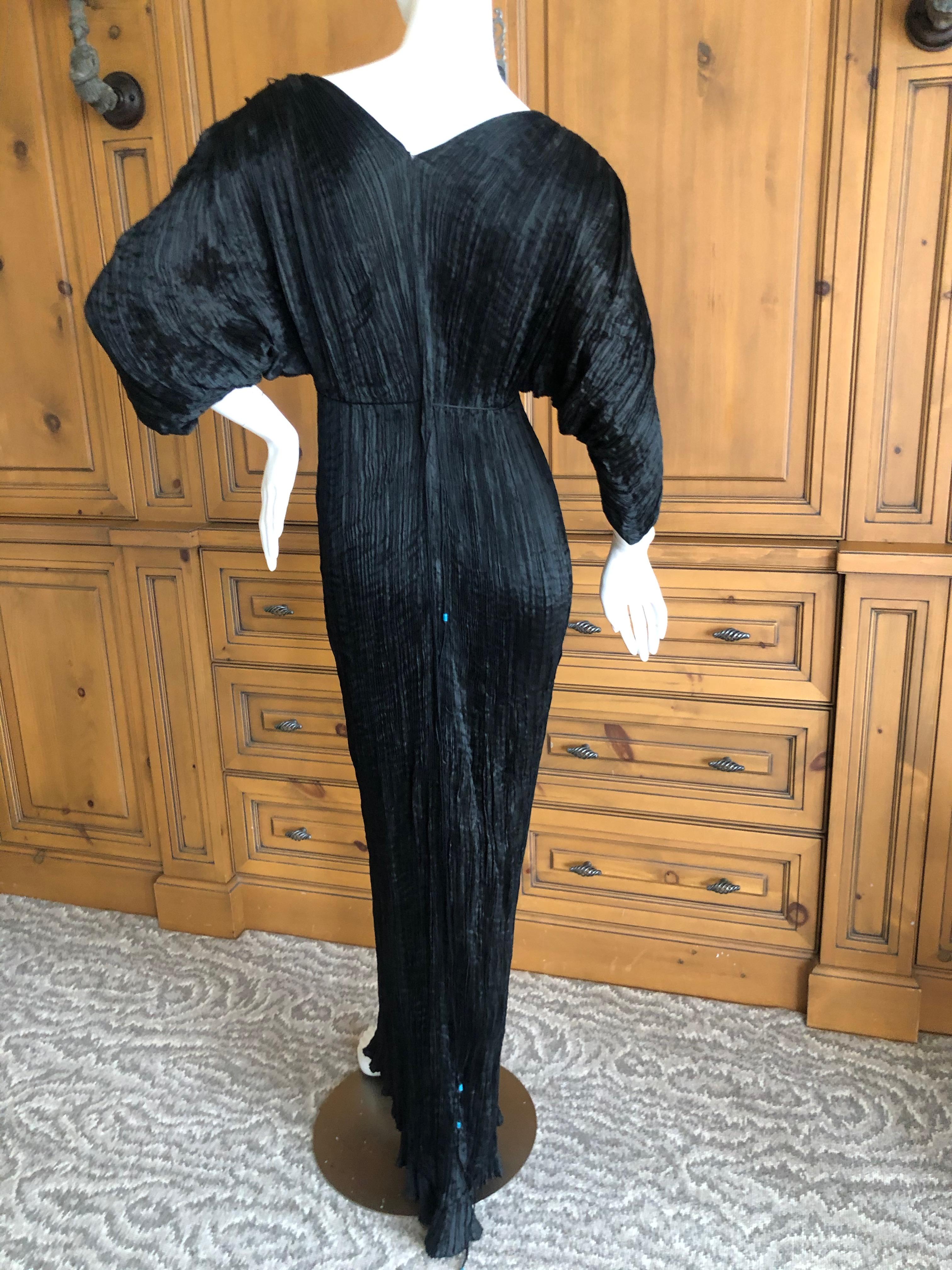 Women's Mariano Fortuny Attributed Black Delphos Dress