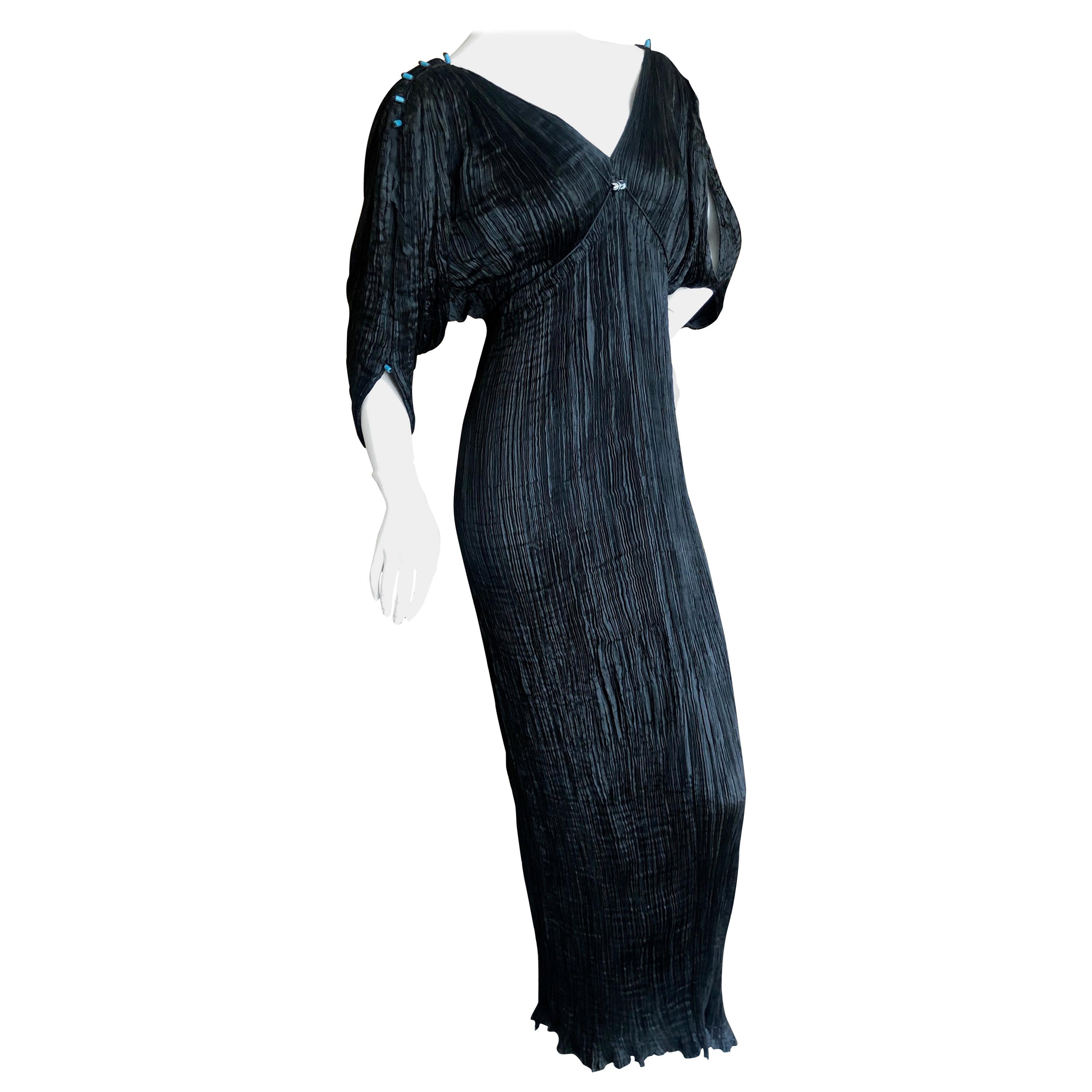 Mariano Fortuny Attributed Black Delphos Dress