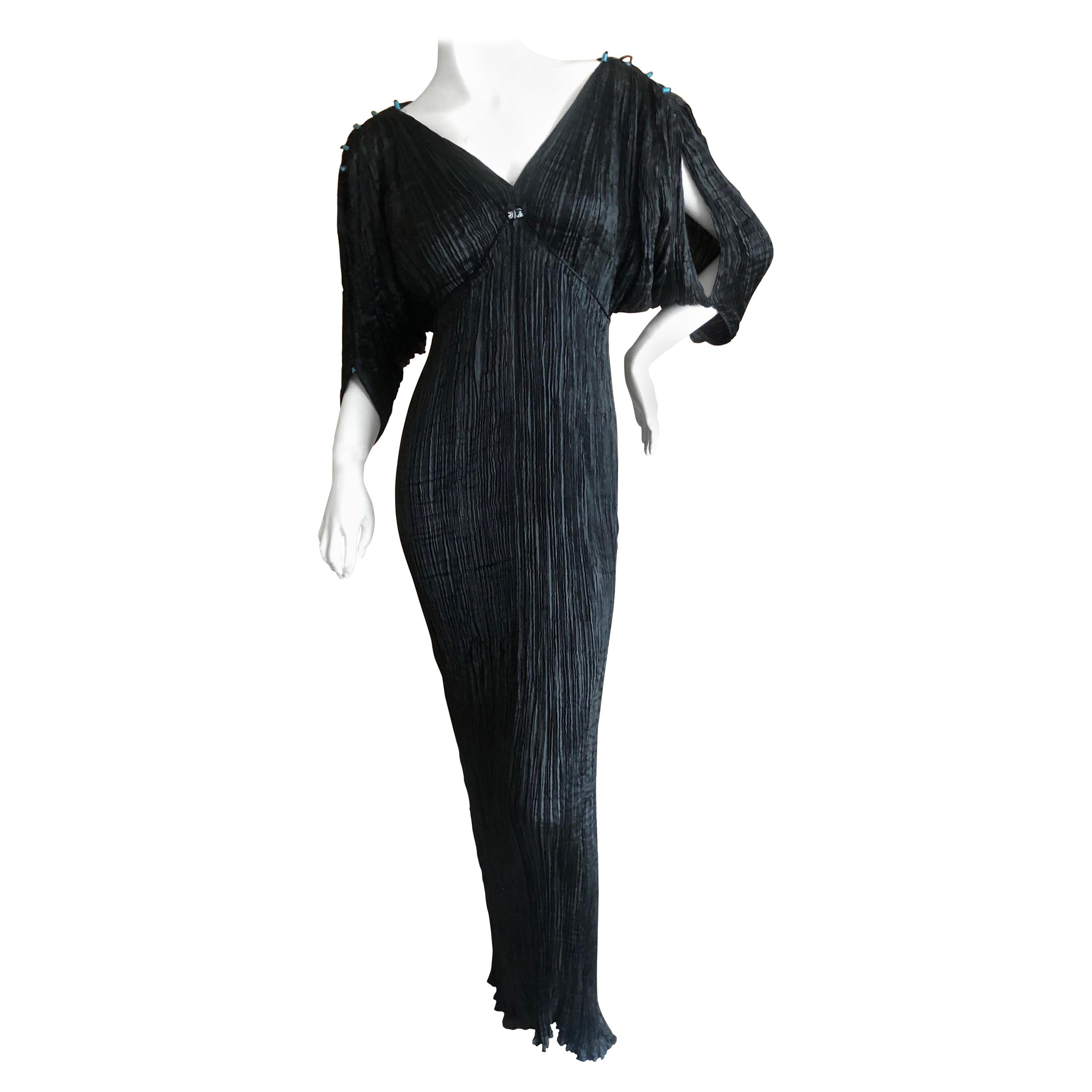 Mariano Fortuny Black Delphos Dress For Sale