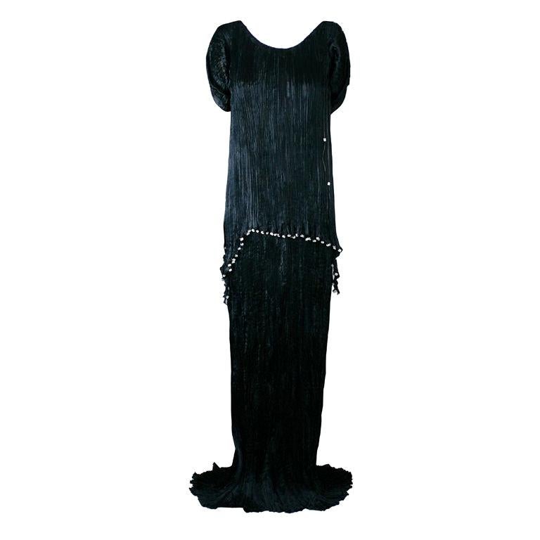 Mariano Fortuny Black Peplos Gown For Sale at 1stDibs | peplos dress