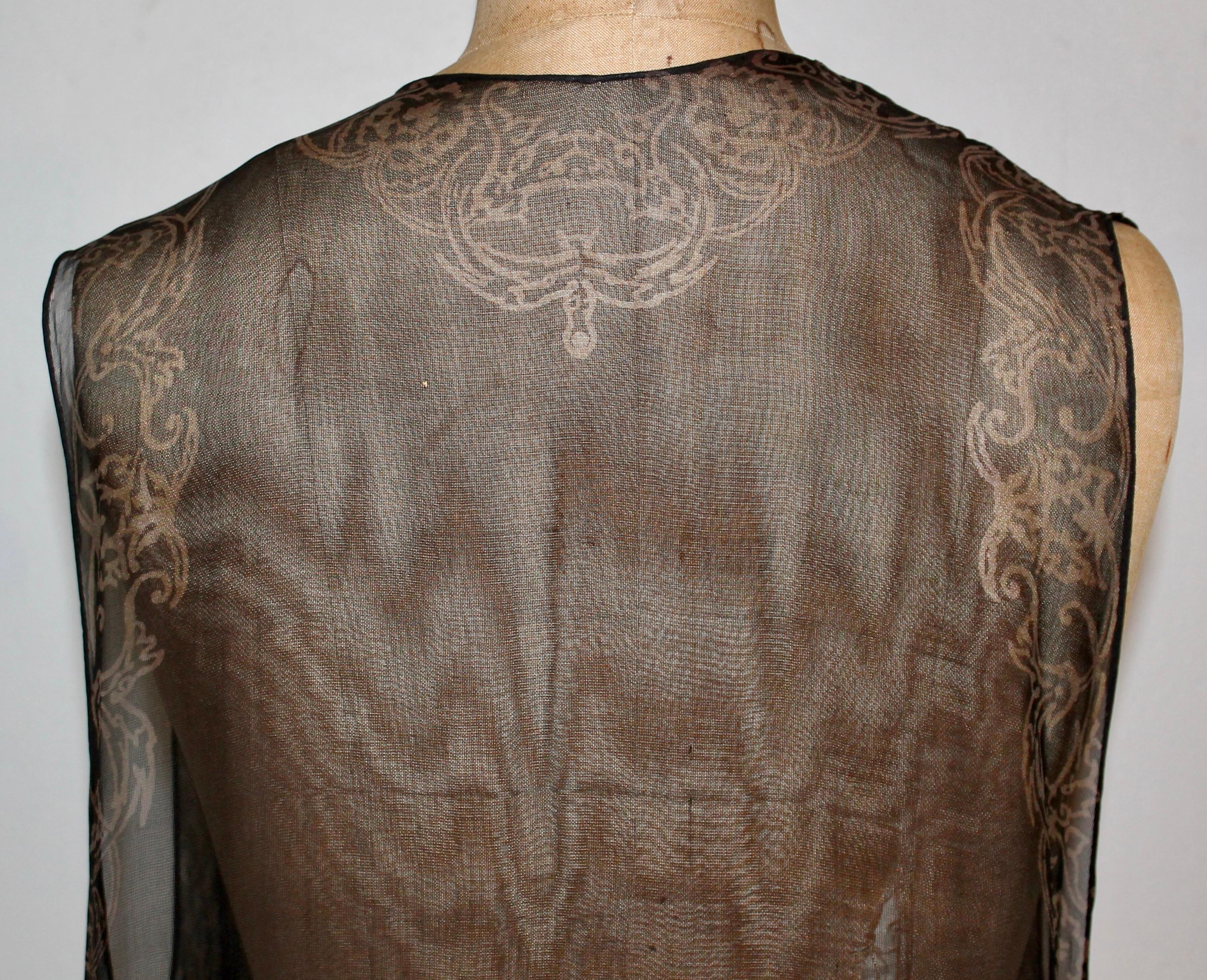 Mariano Fortuny Gauze Sleeveless Coat Vest For Sale 9
