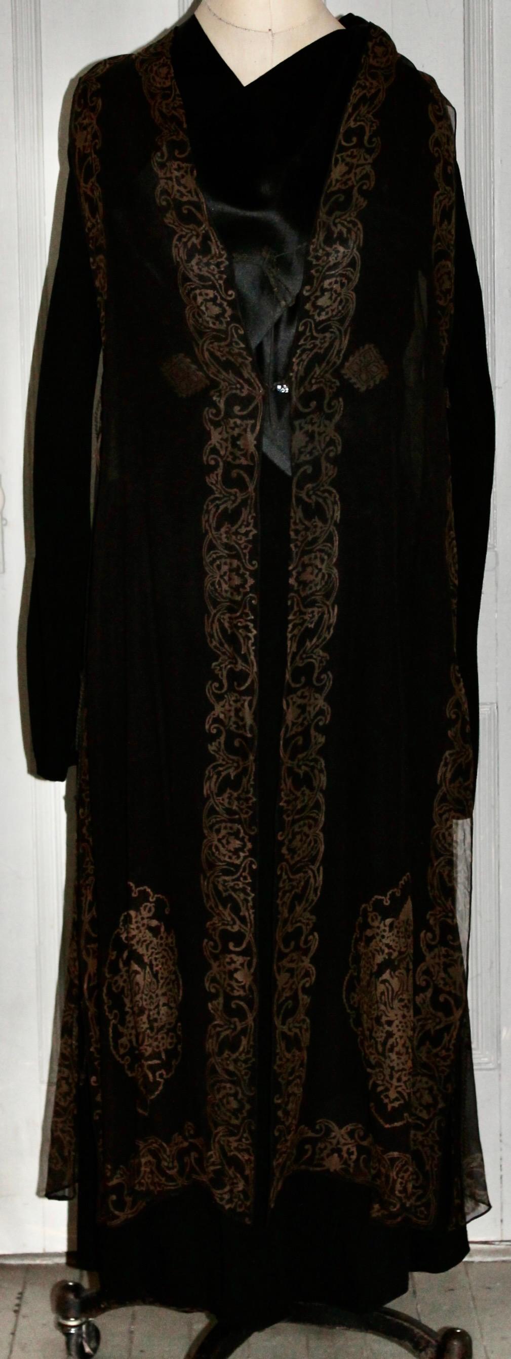Black Mariano Fortuny Gauze Sleeveless Coat Vest For Sale