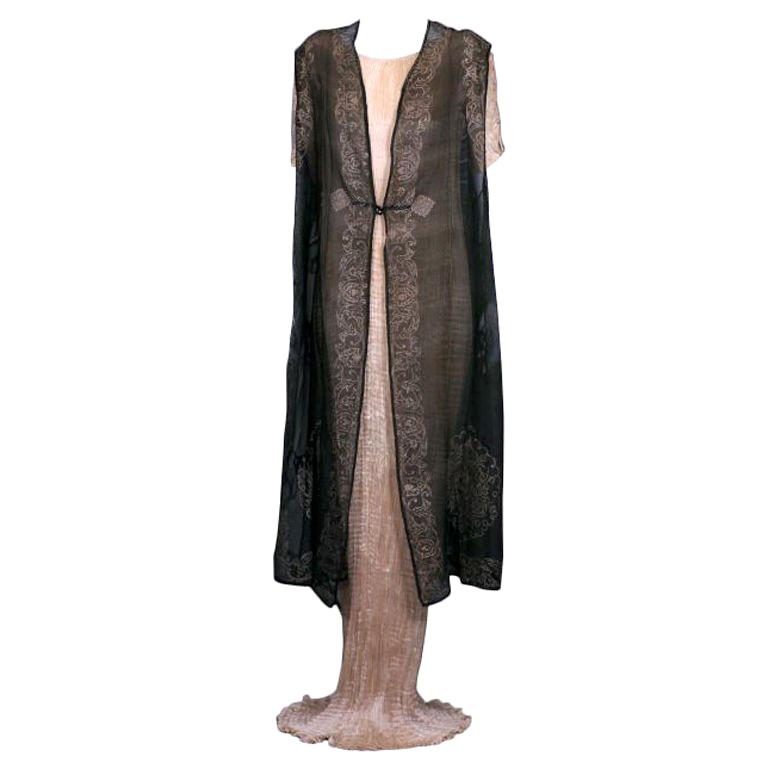 Mariano Fortuny Gauze Sleevless Coat, Provenance Tina Chow For Sale