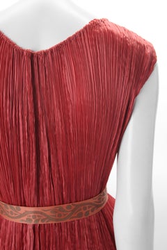 Mariano Fortuny Pleated Coral Silk "Delphos" Gown, c.1920s.