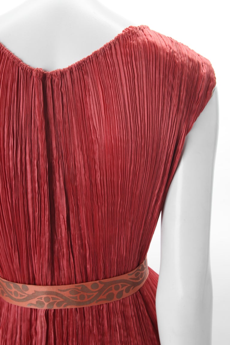 Mariano Fortuny Pleated Coral Silk