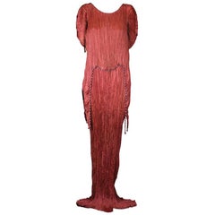 Antique Mariano  Fortuny Sienna Peplos Gown