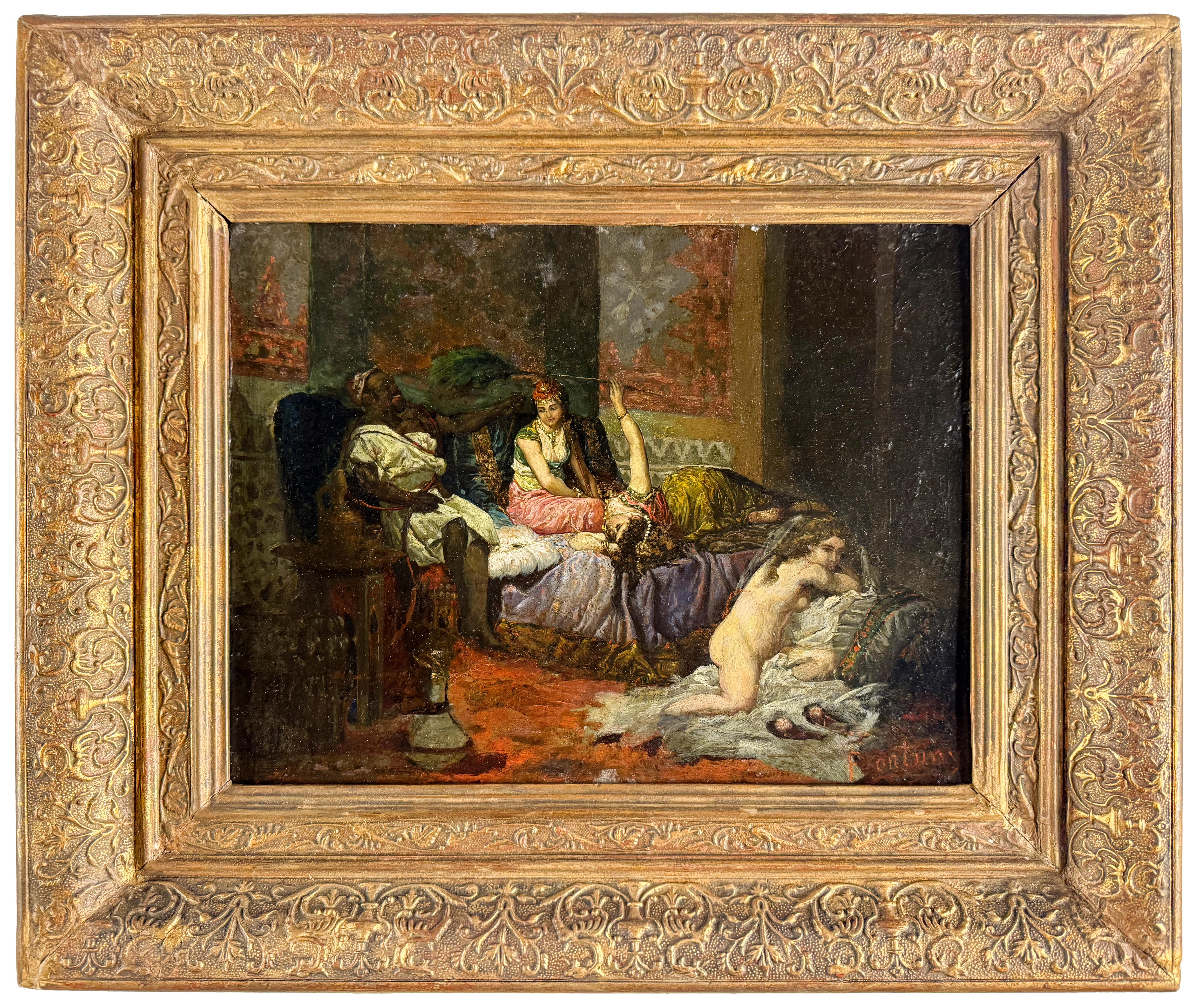 Mariano Fortuny Y Marsal Figurative Painting – Orientalistische Malerei eines Harem-Interieurs mit Odalisken