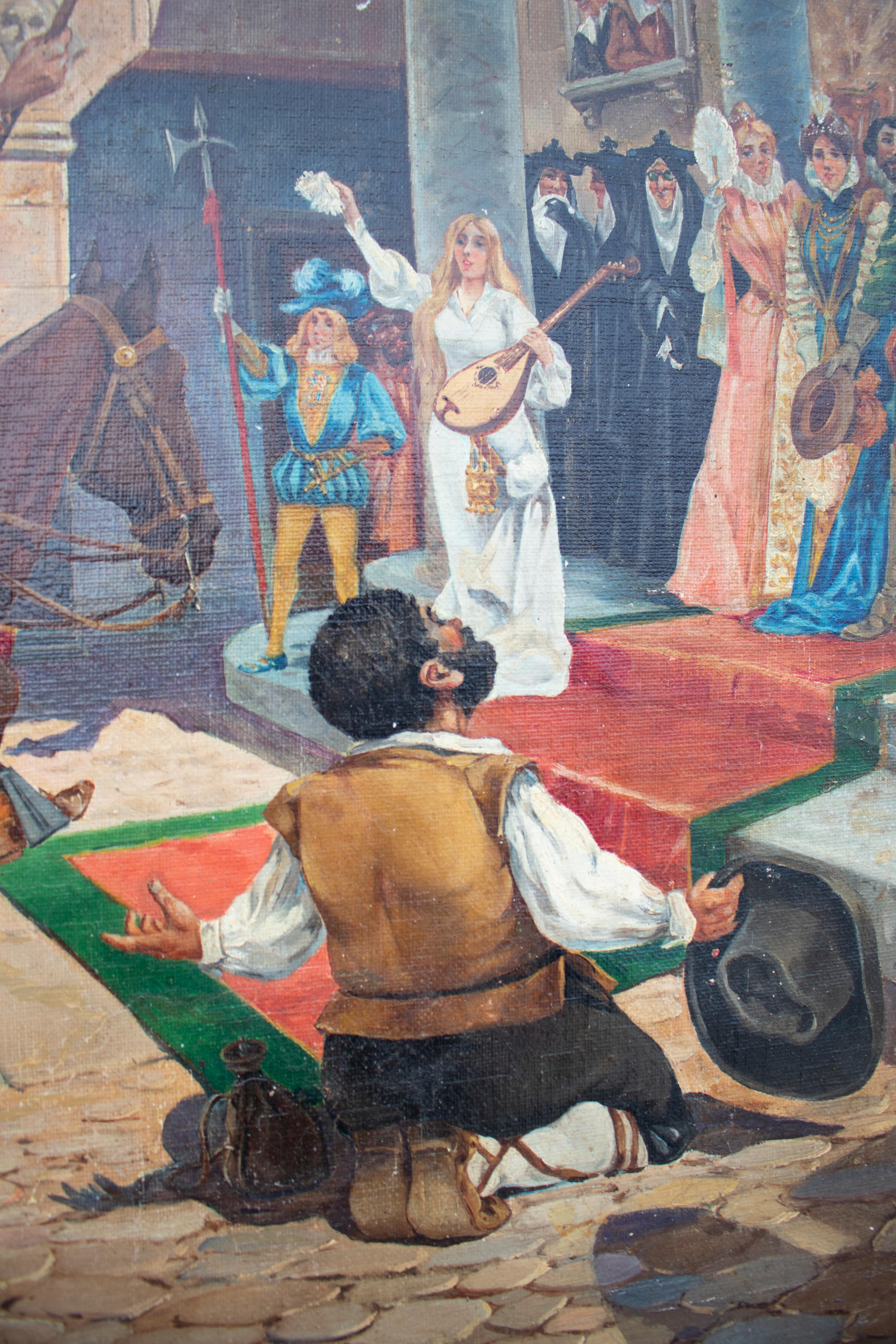 Mariano Obiols Delgado, Paar Ölgemälde auf Leinwand, signiert und datiert 1907 im Angebot 7