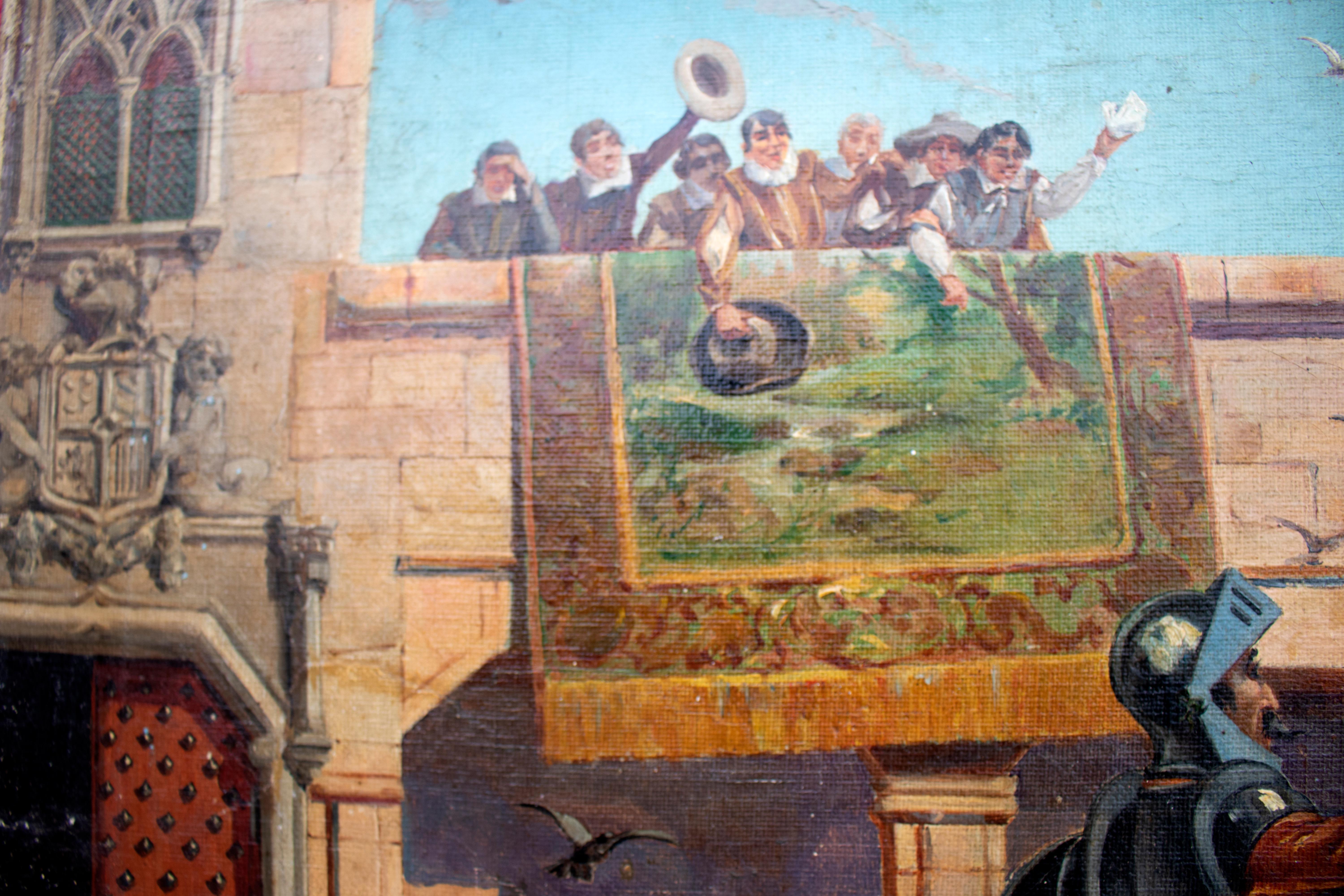Paire d'huiles sur toile de Mariano Obiols Delgado signées et datées de 1907 en vente 7