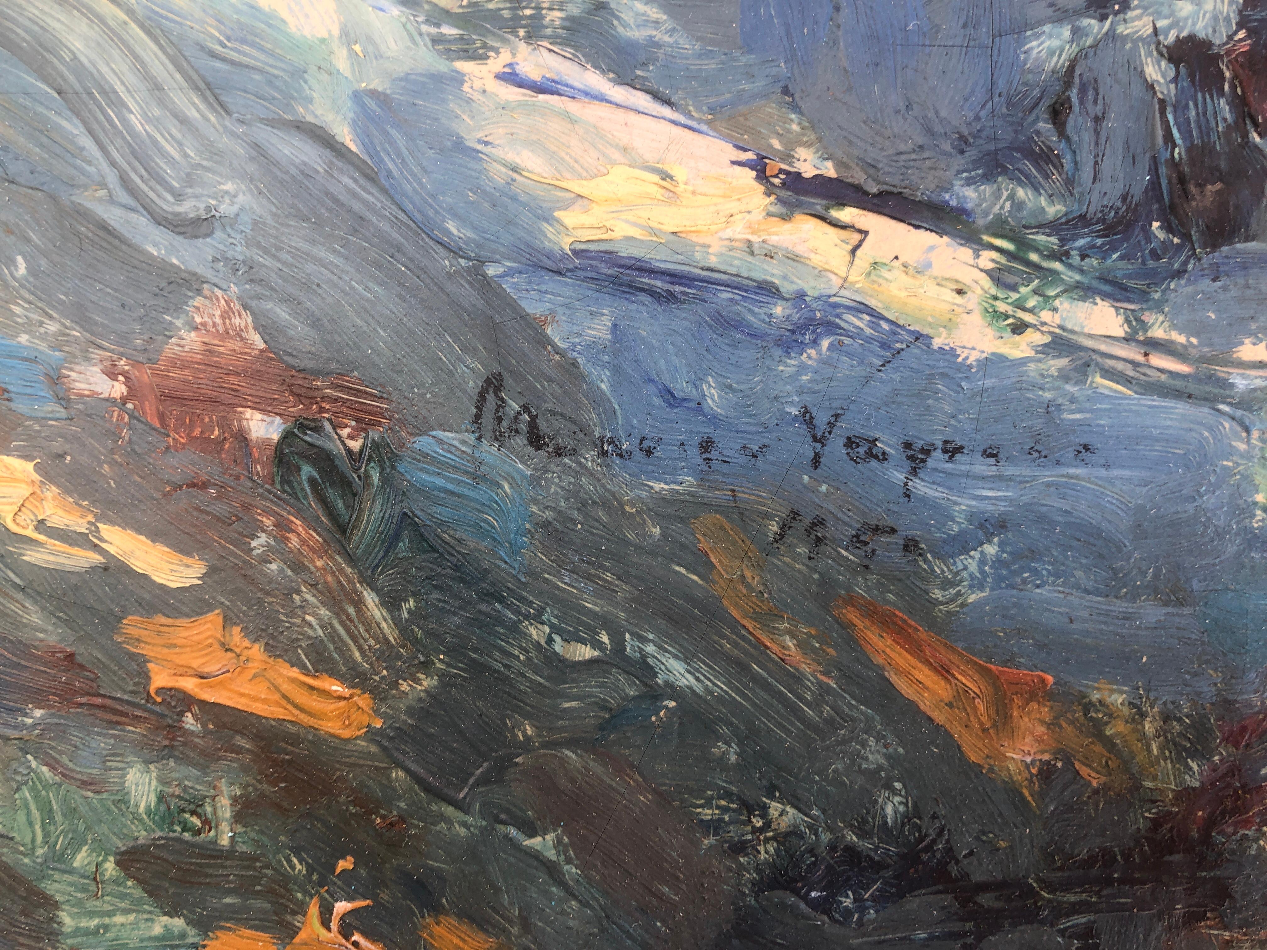 Paisaje español óleo sobre lienzo pintura España - Painting de Mariano Vayreda Canadell