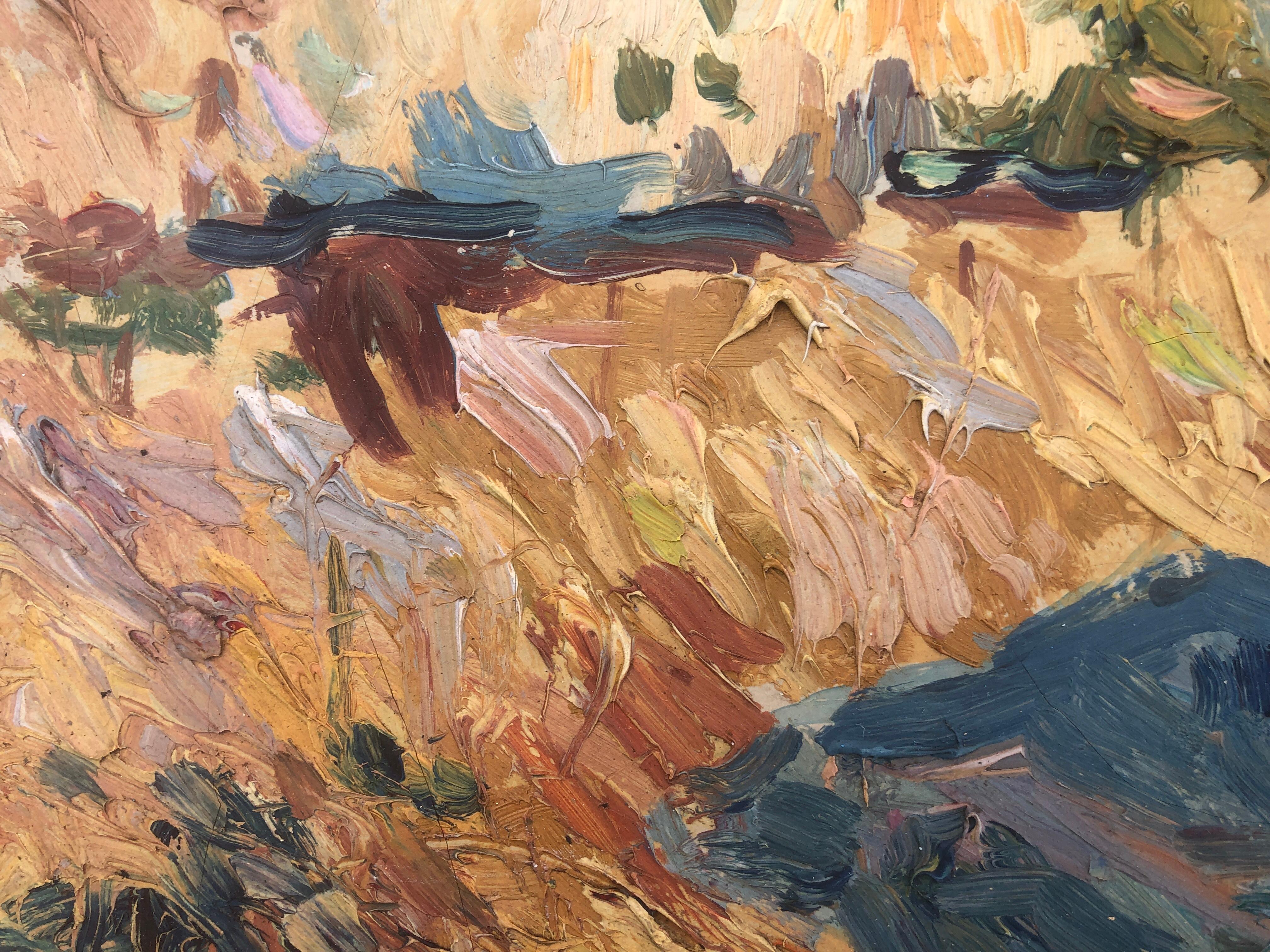 Mariano Vayreda Canadell (1931-1950) - Paisaje - Óleo sobre lienzo
El óleo mide 38x46 cm.
Sin marco.
Pintura ligeramente agrietada.

Hermano mayor de Josep Maria Vayreda Canadell.
Murió como una joven promesa de la pintura a los 18 años.
Pocas son