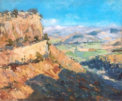 Spanish landscape oil on canvas painting Spain