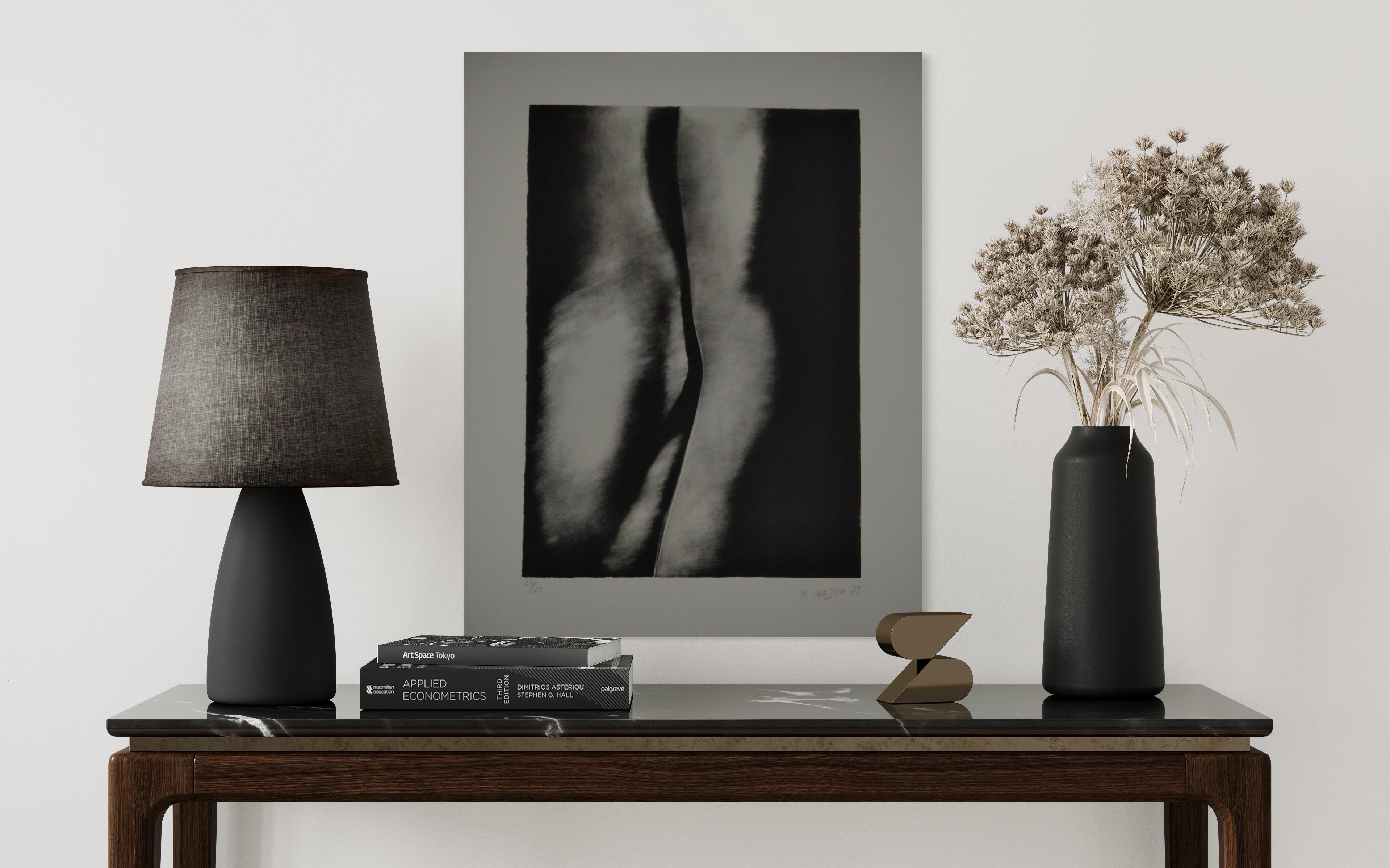 Untitled - Black Abstract Print by Maribel Nazco