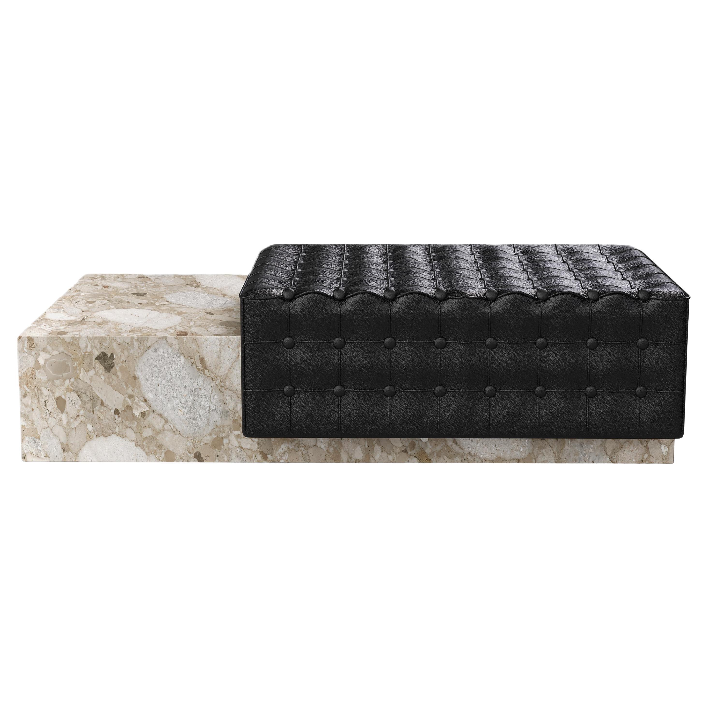 Maribo - Chaise in marmo trapuntata - Beige Breccia