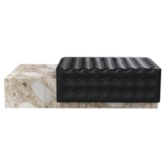 Maribo - Tufted Marble Chaise - Beige Breccia