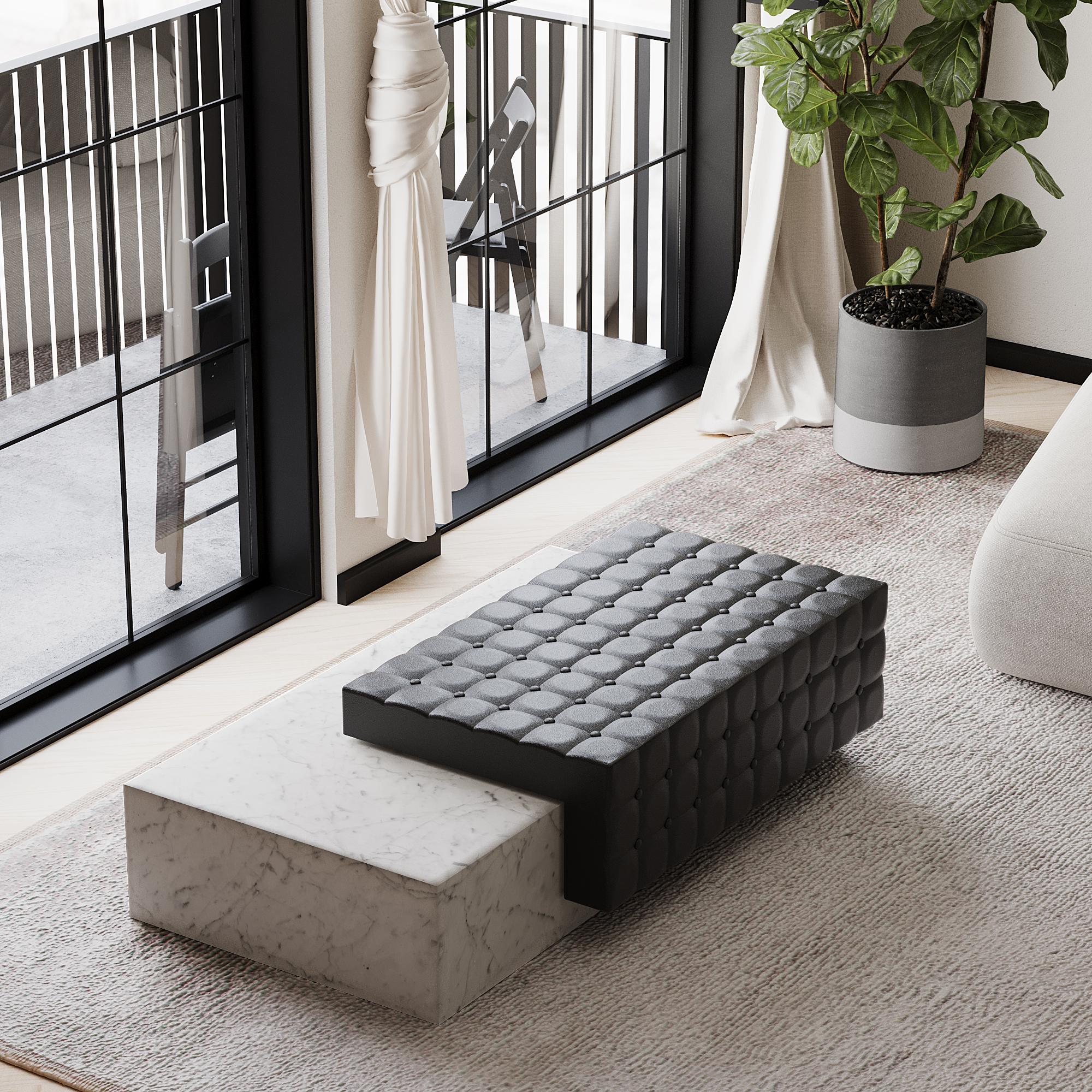 Maribo - Chaise in marmo trapuntata - Black Eagle in vendita 4