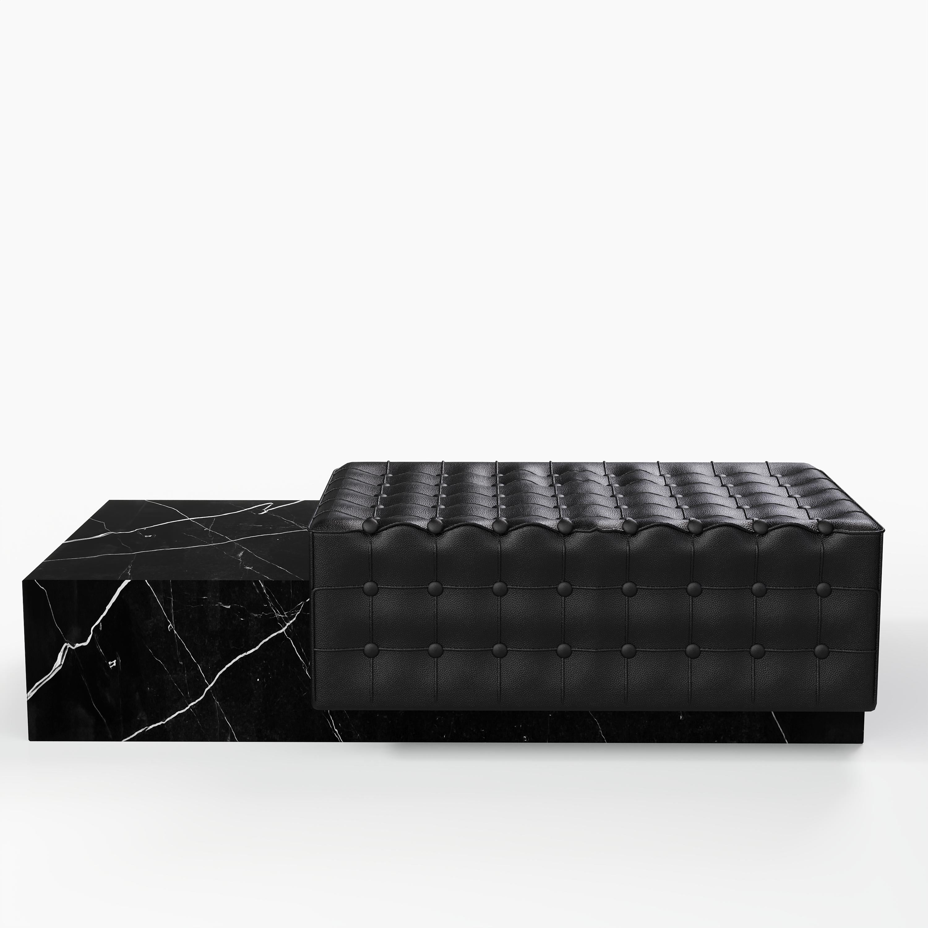Scandinavo moderno Maribo - Chaise in marmo trapuntata - Black Eagle in vendita