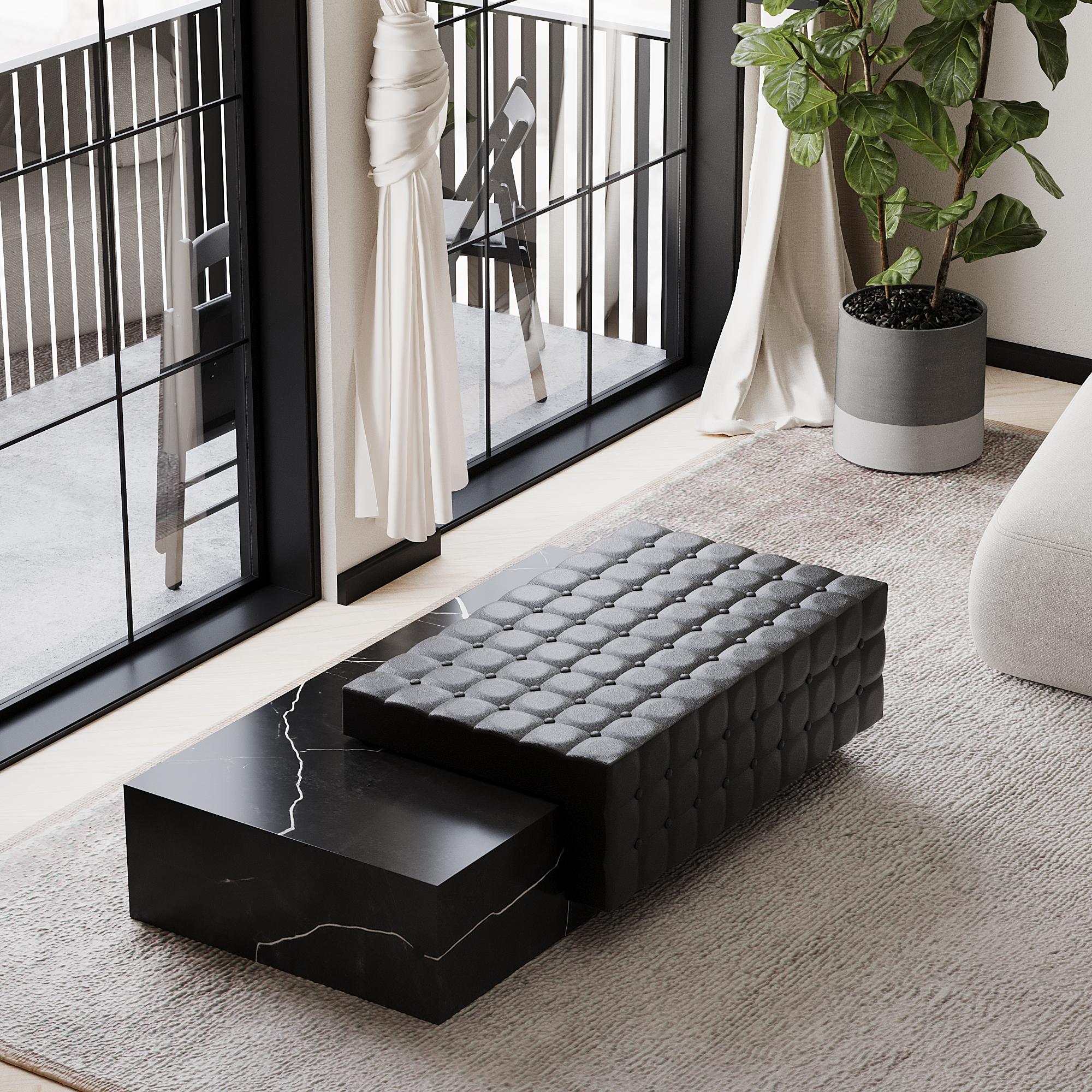 Maribo - Chaise in marmo trapuntata - Black Eagle In condizioni Nuovo in vendita a Lisbon, PT