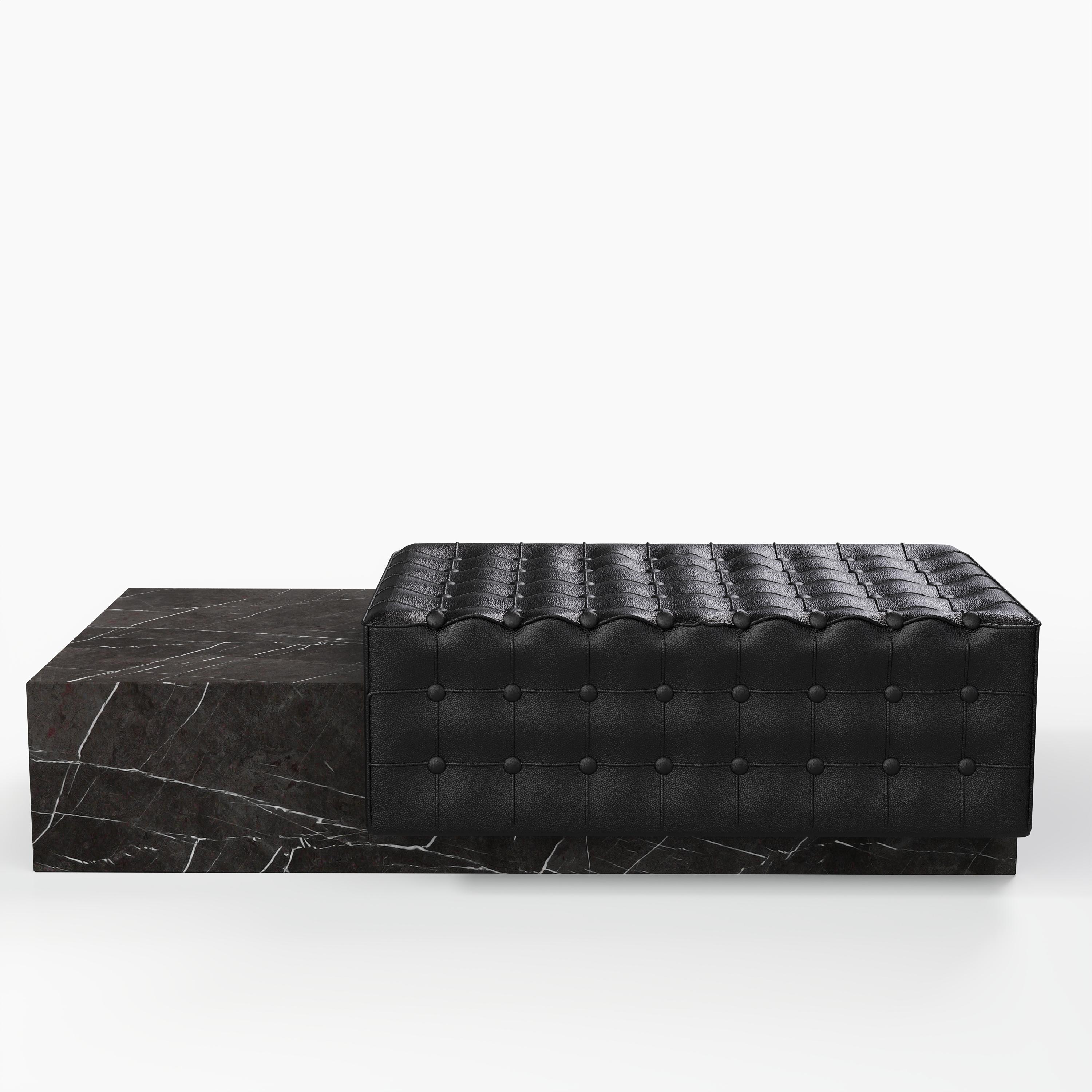 Maribo - Chaise aus getuftetem Marmor - Grau Kenzo (Skandinavische Moderne) im Angebot