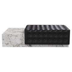 Maribo - Tufted Marble Chaise - White Carrara - Large