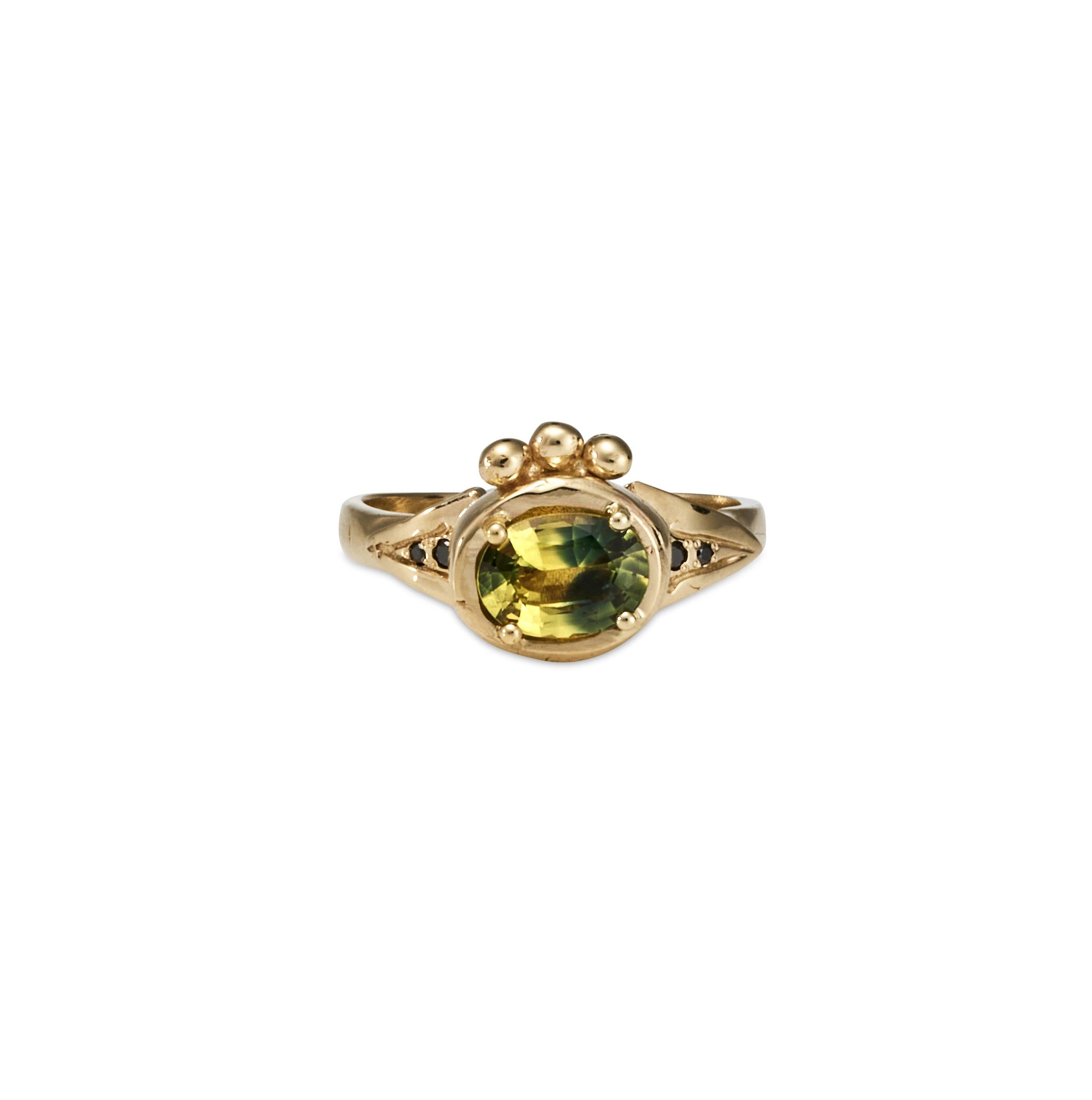 Artisan Marica Ring, 14 Karat Yellow Gold For Sale