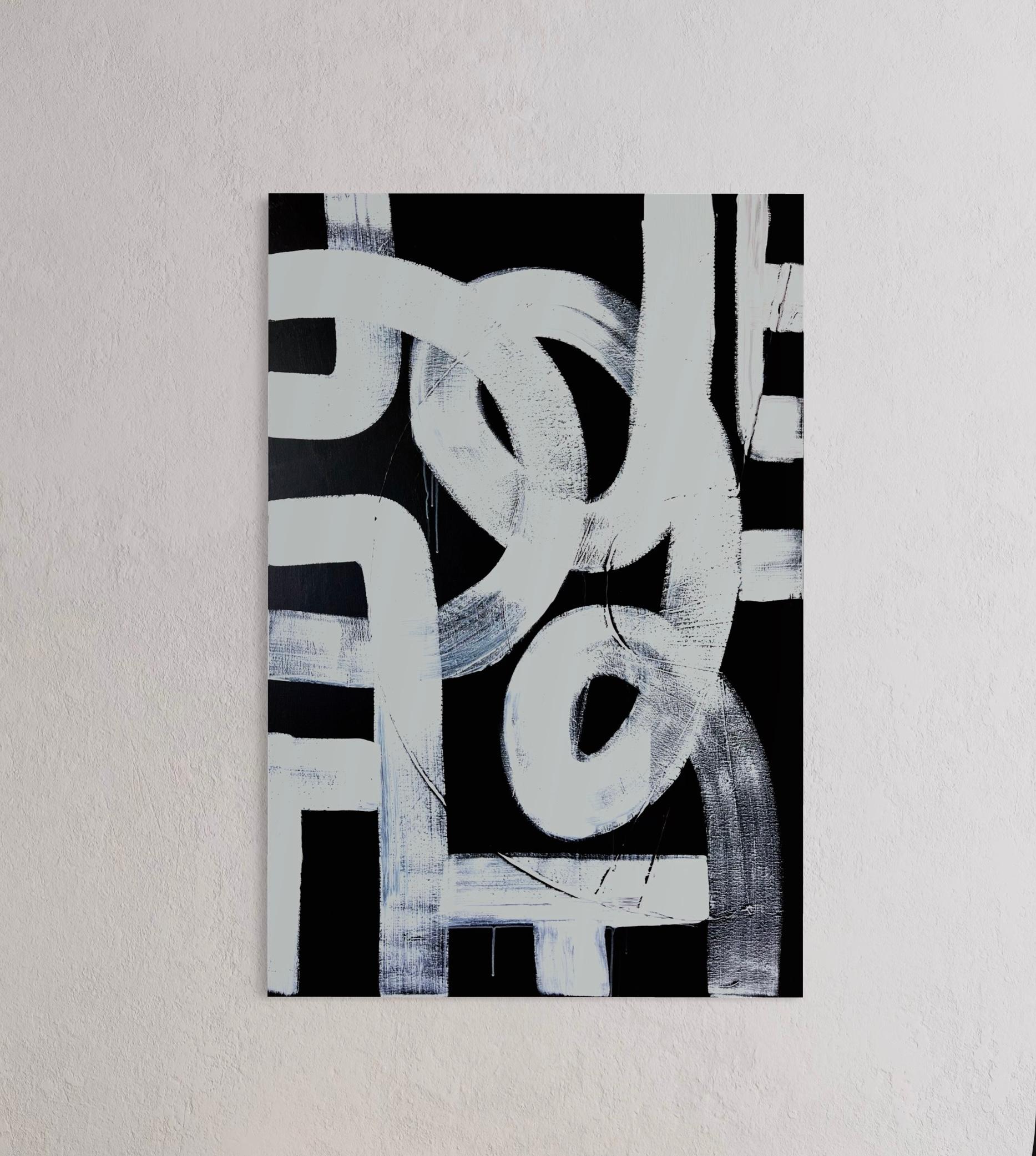  Marichka Shkuro Abstract Painting - "Geometric dance - Night"