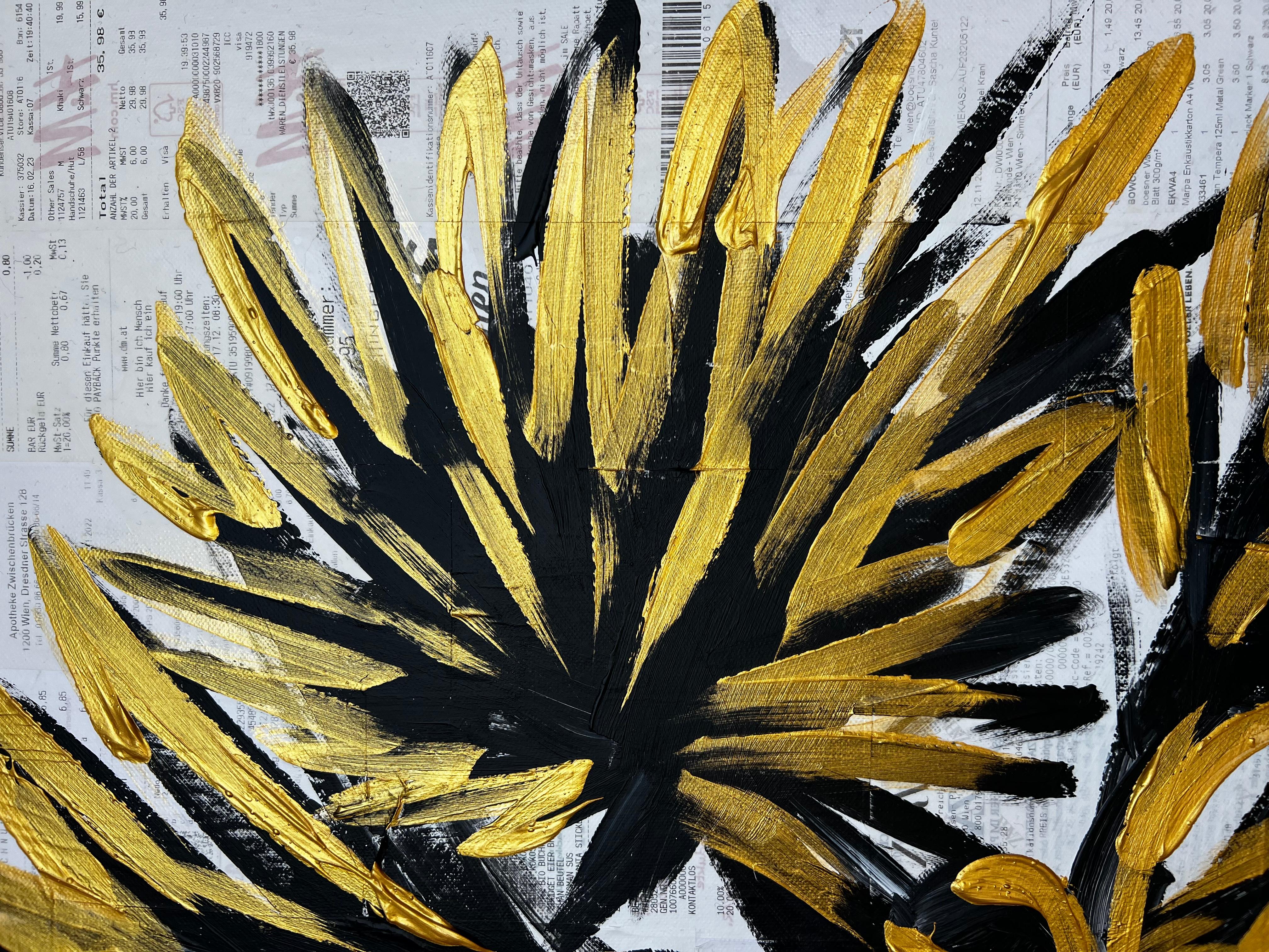 Golden Palm - Painting by  Marichka Shkuro