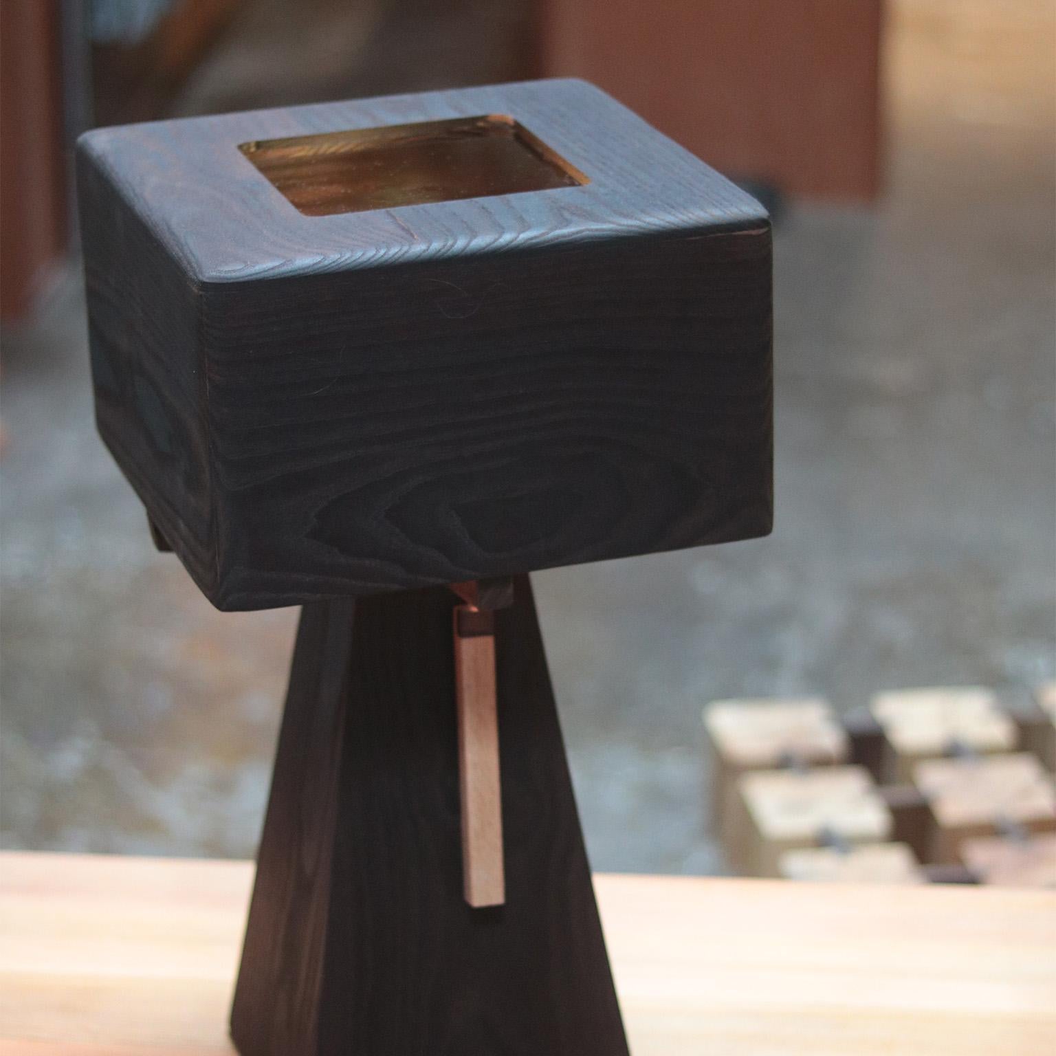 Marici Table Lamp In Roasted Ash Dark Brown Wood In New Condition For Sale In Toronto, Ontario