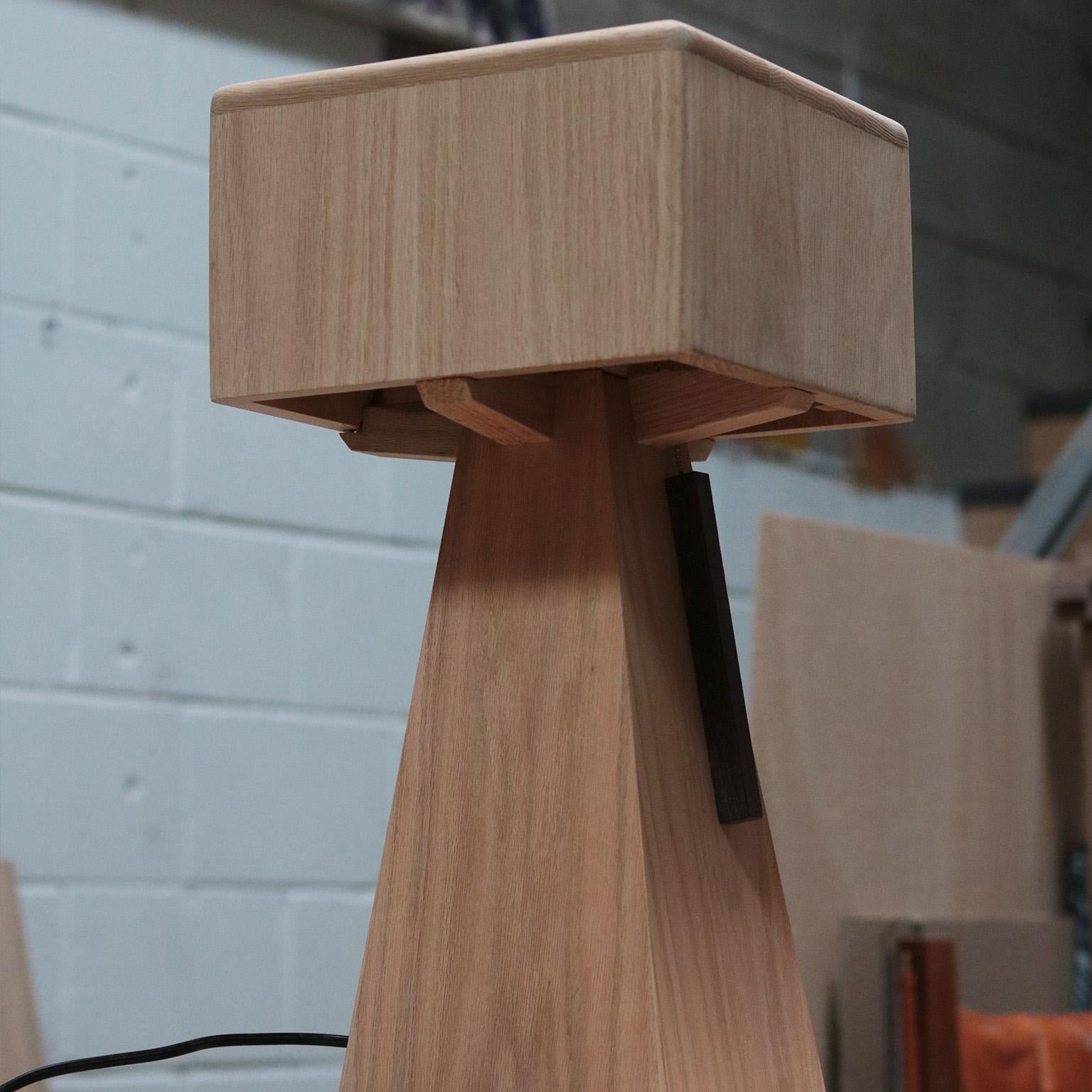 Modern Marici Table Lamp Solid Oak For Sale