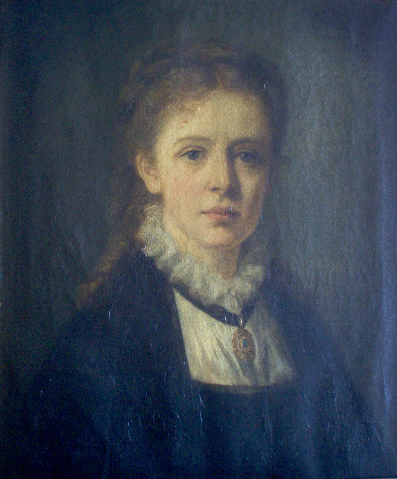 Retrato antiguo de una mujer pelando patatas, pintura figurativa francesa 8