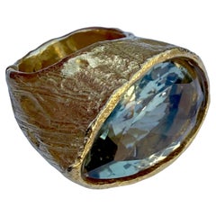 Marie Alexandrine Yvernault Gold Plated Silver Prasiolite Green Amethyst Ring