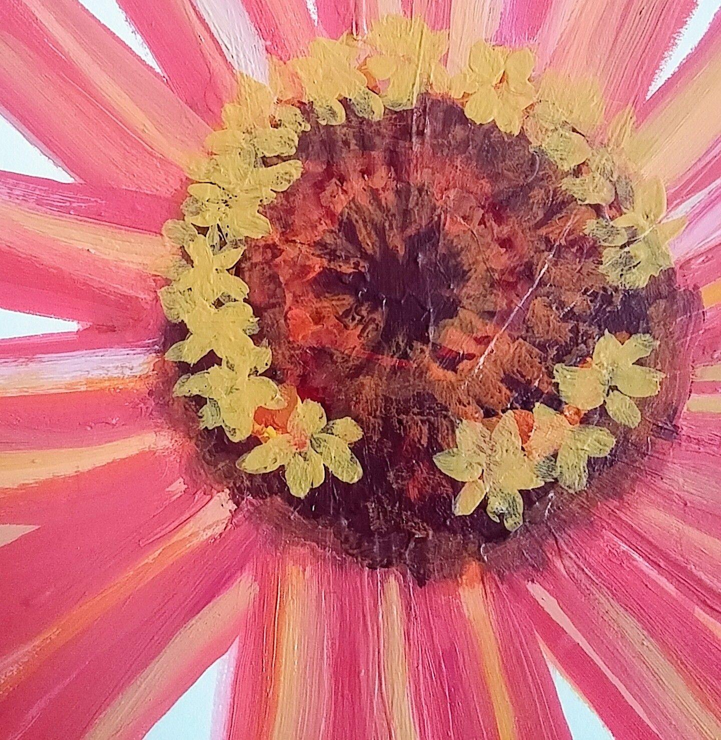 Goditi questo grande fiore moderno, un singolo fiore centrato su una grande carta Stonehenge bianco avorio. Archivio. :: Pittura :: Moderna :: Questo pezzo viene fornito con un certificato ufficiale di autenticità firmato dall'artista :: Pronto da