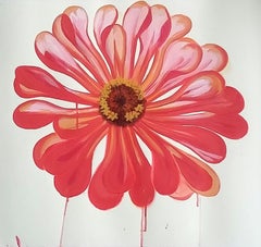 Grande Fiore Rosa II, Pittura, Acrilico su Bigli