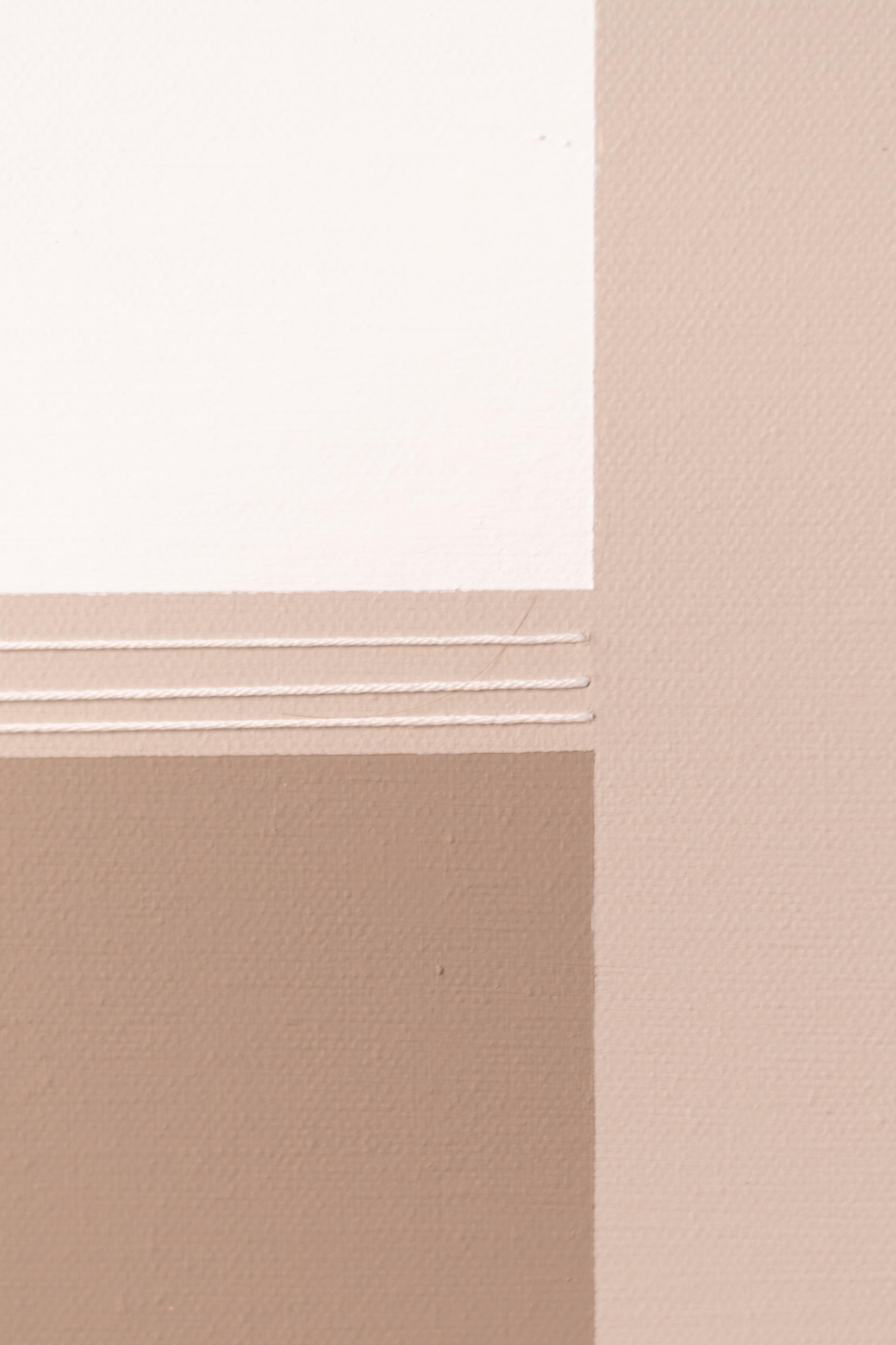 Peinture géométrique abstraite en vert, brown et beige par Marie Amédro en vente 1