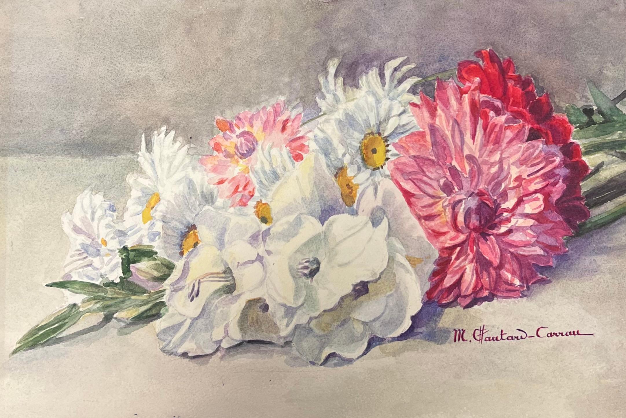 Acquerello floreale impressionista francese dei primi del '900 firmato da Marie Carreau - Painting Impressionismo di Marie-Amelie Chautard-Carreau