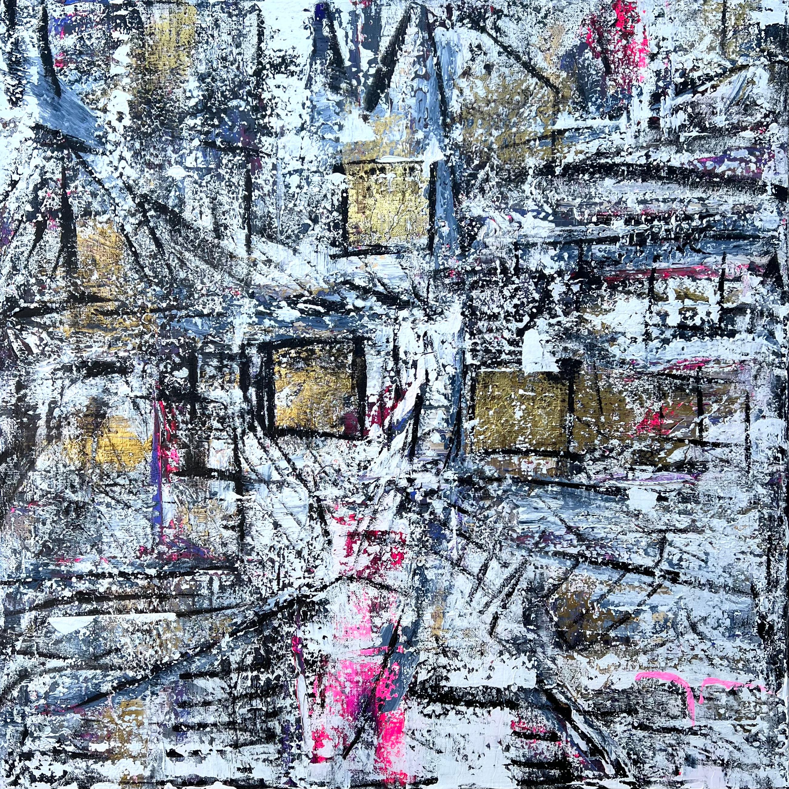 Abstract Painting Marie-Anne Decamp - Art contemporain français de Marie-Marie Decamp - The Fortress