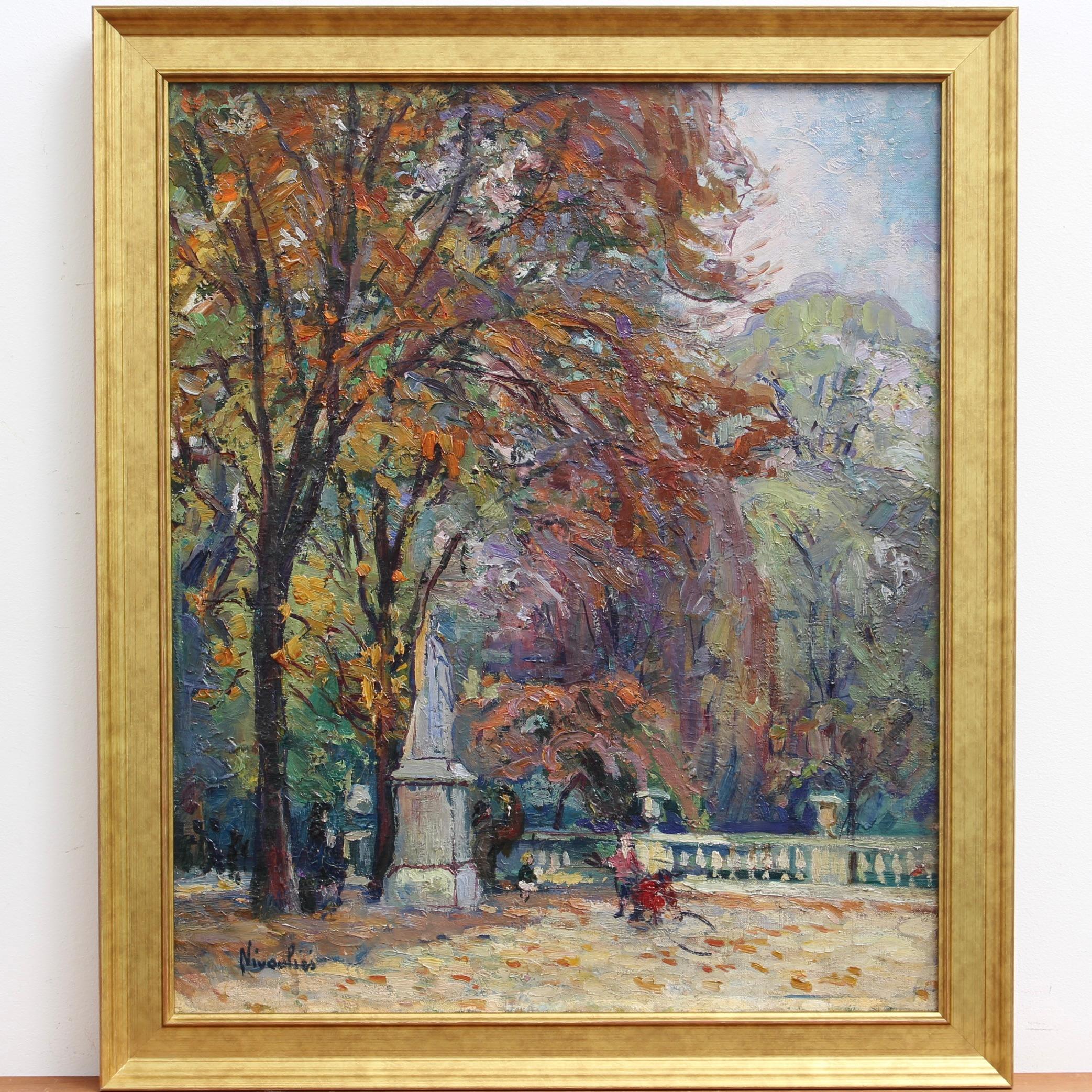 Le Jardin du Luxembourg - Painting by Marie-Anne Nivouliès de Pierrefort