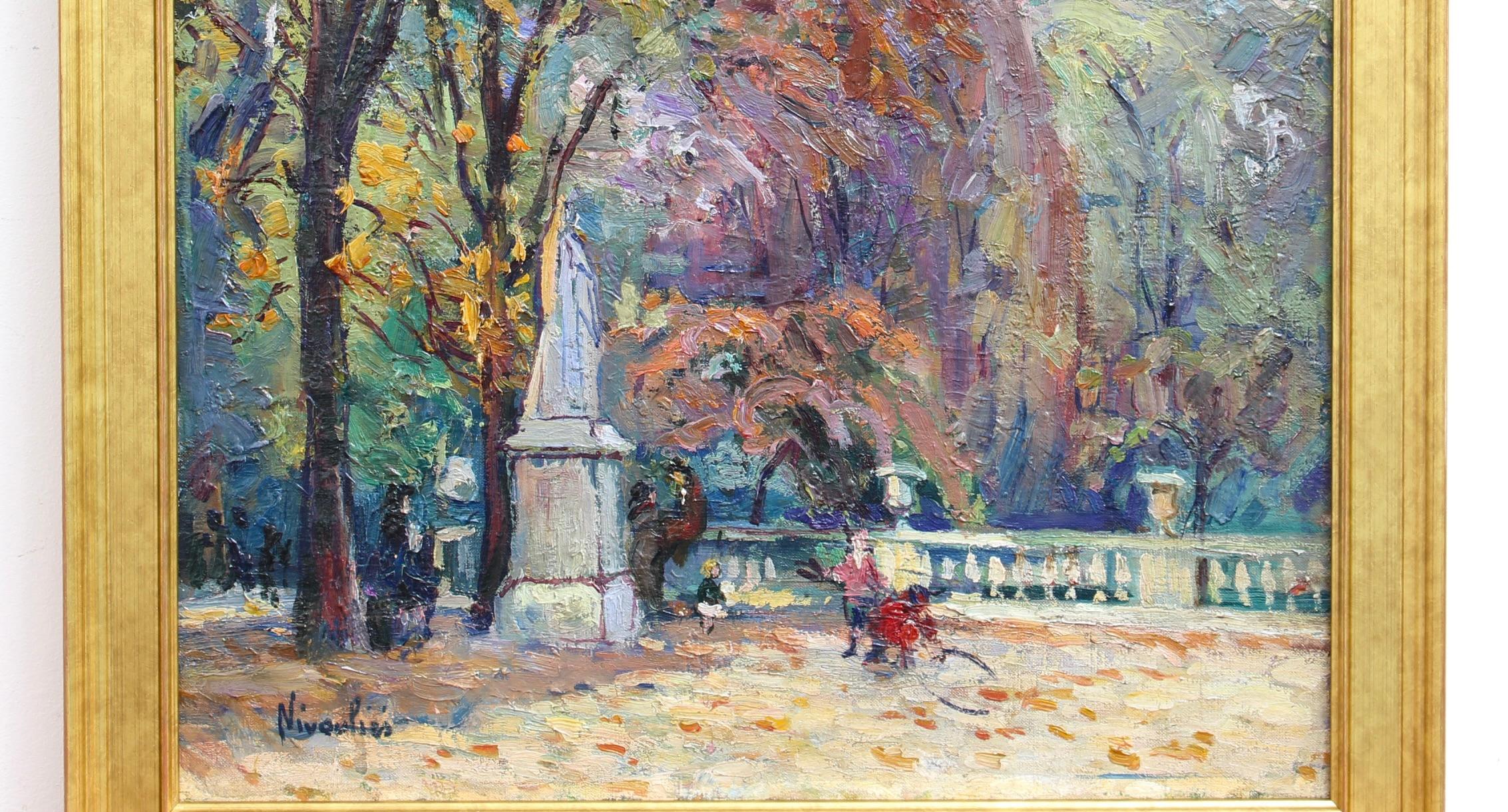 Le Jardin du Luxembourg - Impressionist Painting by Marie-Anne Nivouliès de Pierrefort