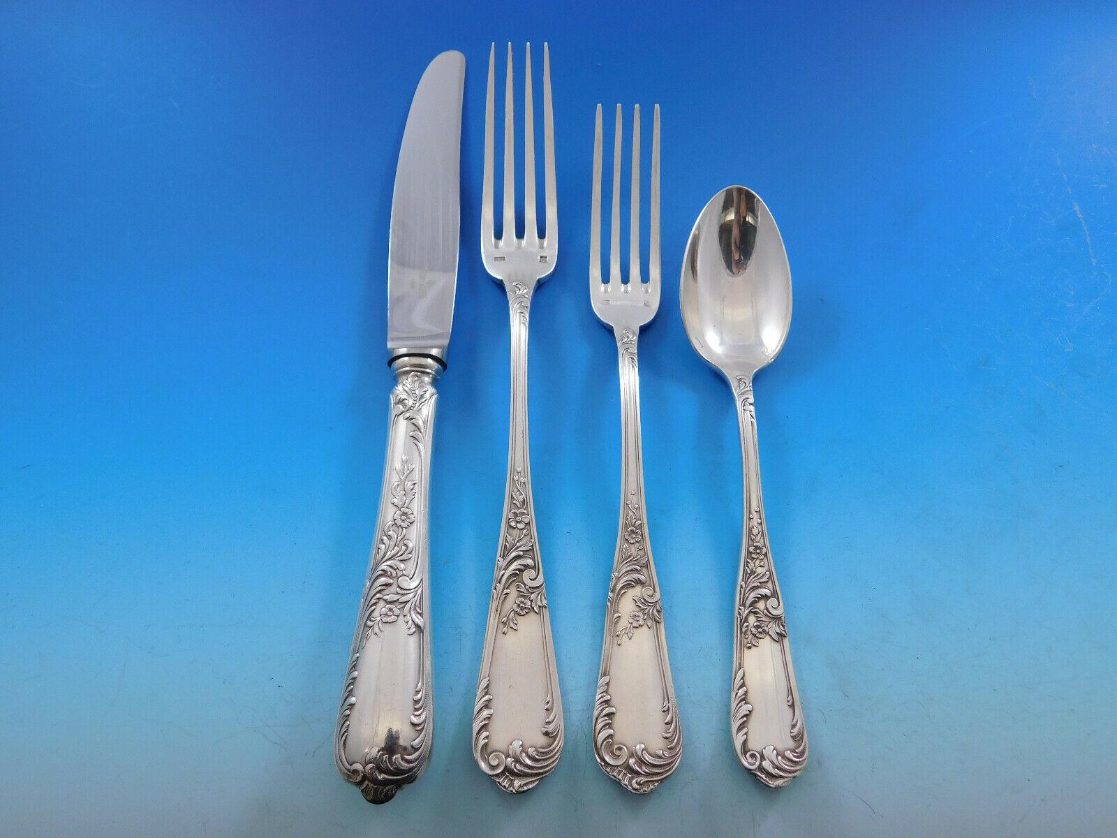 20th Century Marie Antoinette by D'enfert French Silverplate Flatware Silverware Service Set For Sale