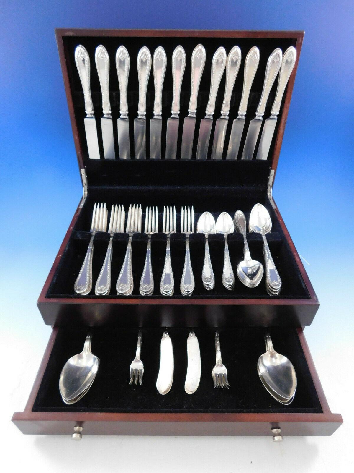 Marie Antoinette by D&H Sterling Silver Flatware Set for 12 Service 90 Pc Dinner In Excellent Condition In Big Bend, WI