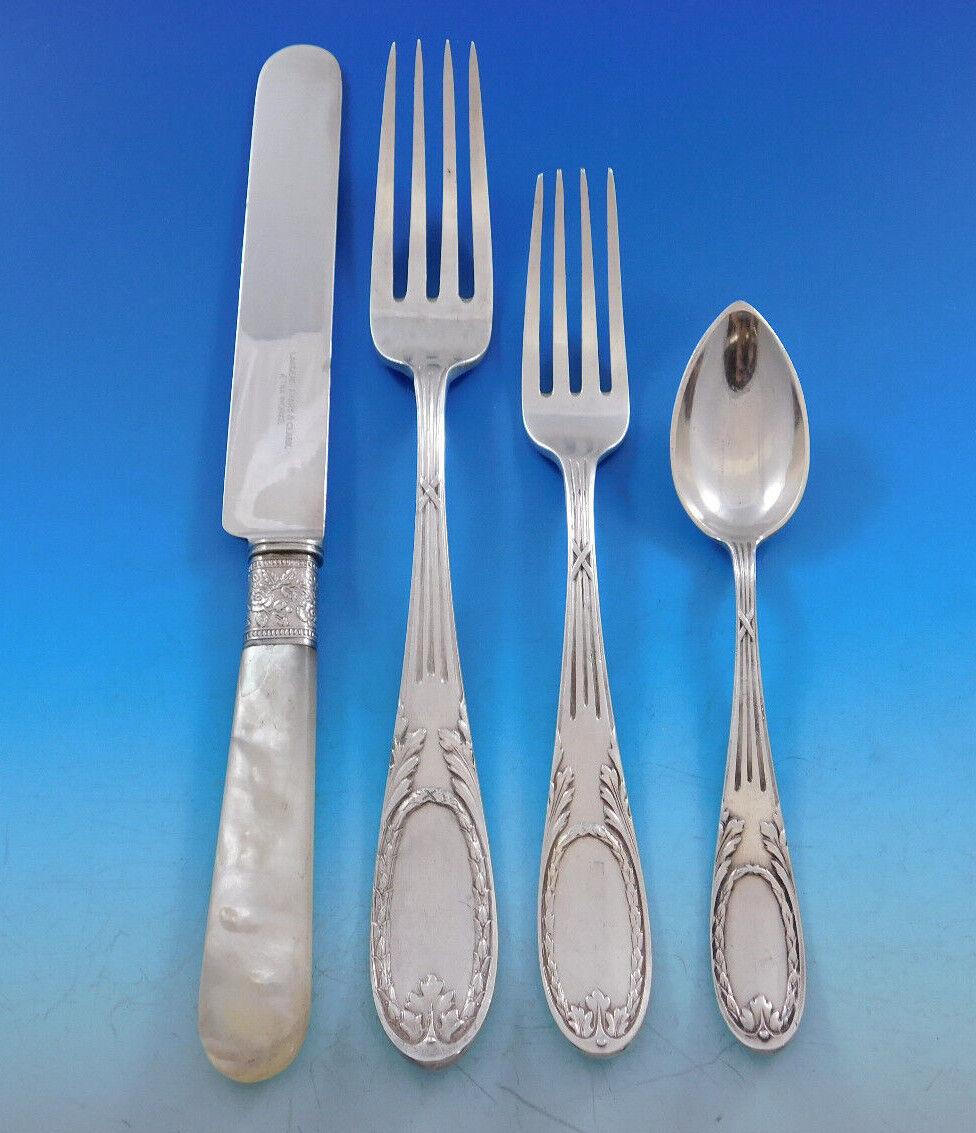 Marie Antoinette by Rojorzelsk Russian 84 Silver Flatware Set Service In Excellent Condition In Big Bend, WI
