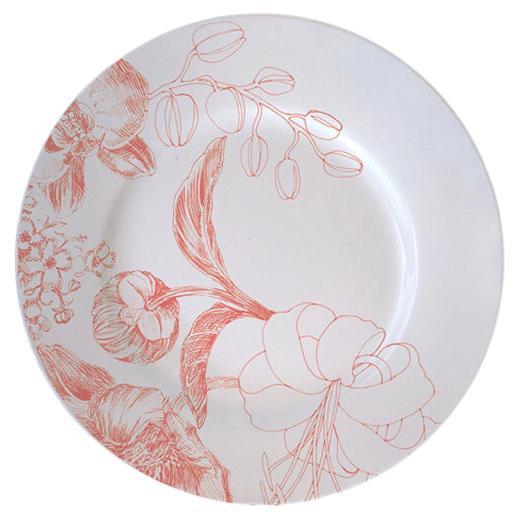 Marie Antoinette, Contemporary Porcelain Bread Plate with Floral Design