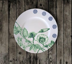 Marie Antoinette, Contemporary Porcelain Dessert Plate with Floral Design