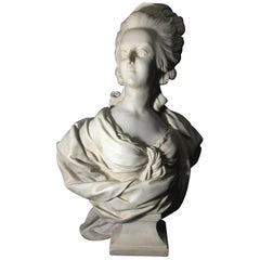 Marie-Antoinette Marble Bust, 20th Century