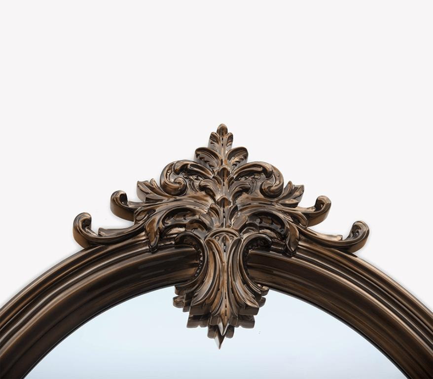 A mirror will always be an object that evokes supreme beauty with an inexplicable mystical appreciation. The Marie Antoinette mirror represents an attitude, and the characteristics of a critical “époque” that shaped French history. Inspired by the