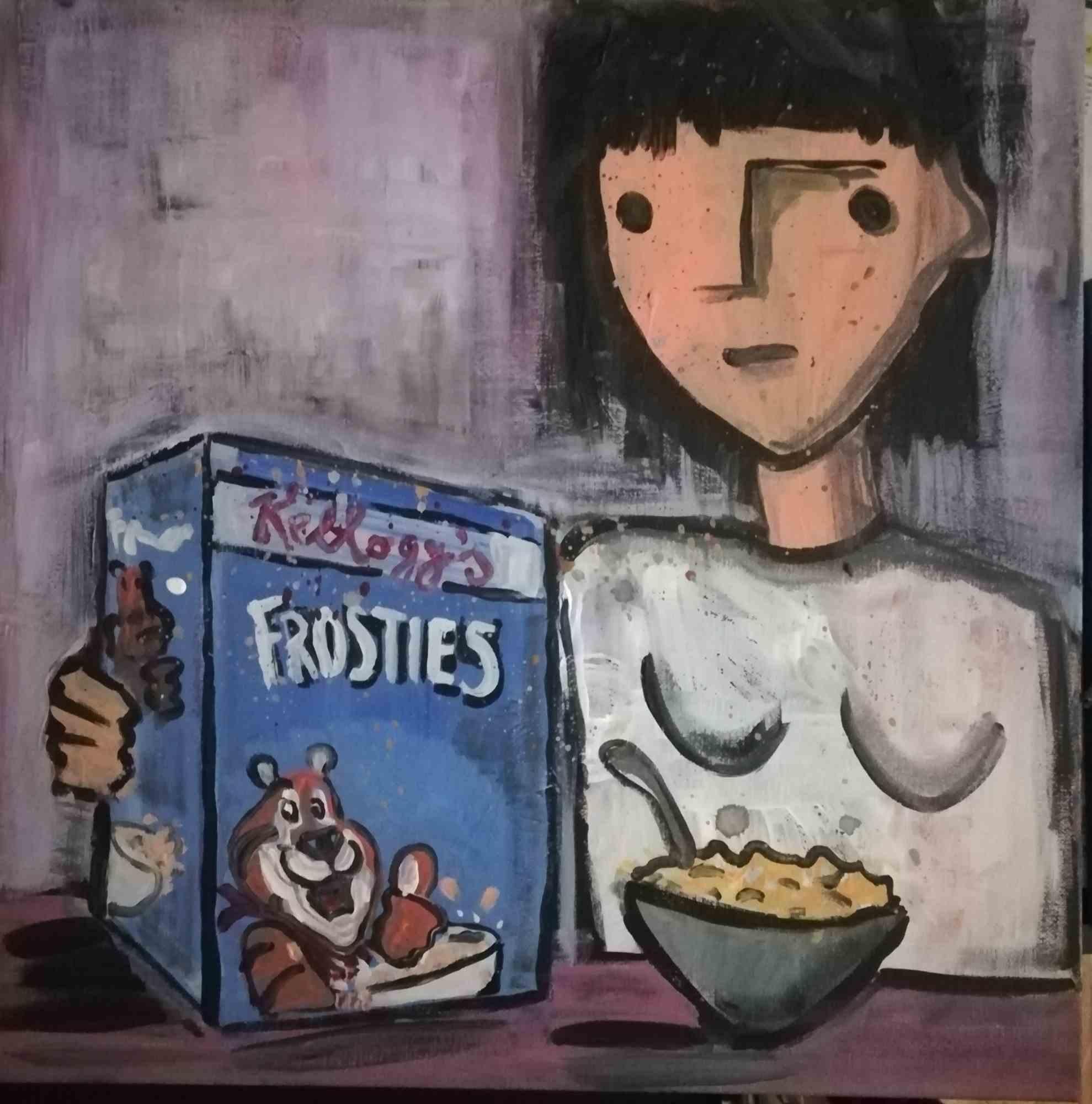 Woman with Cereals - Original Painting by Federico Bramati - 2021