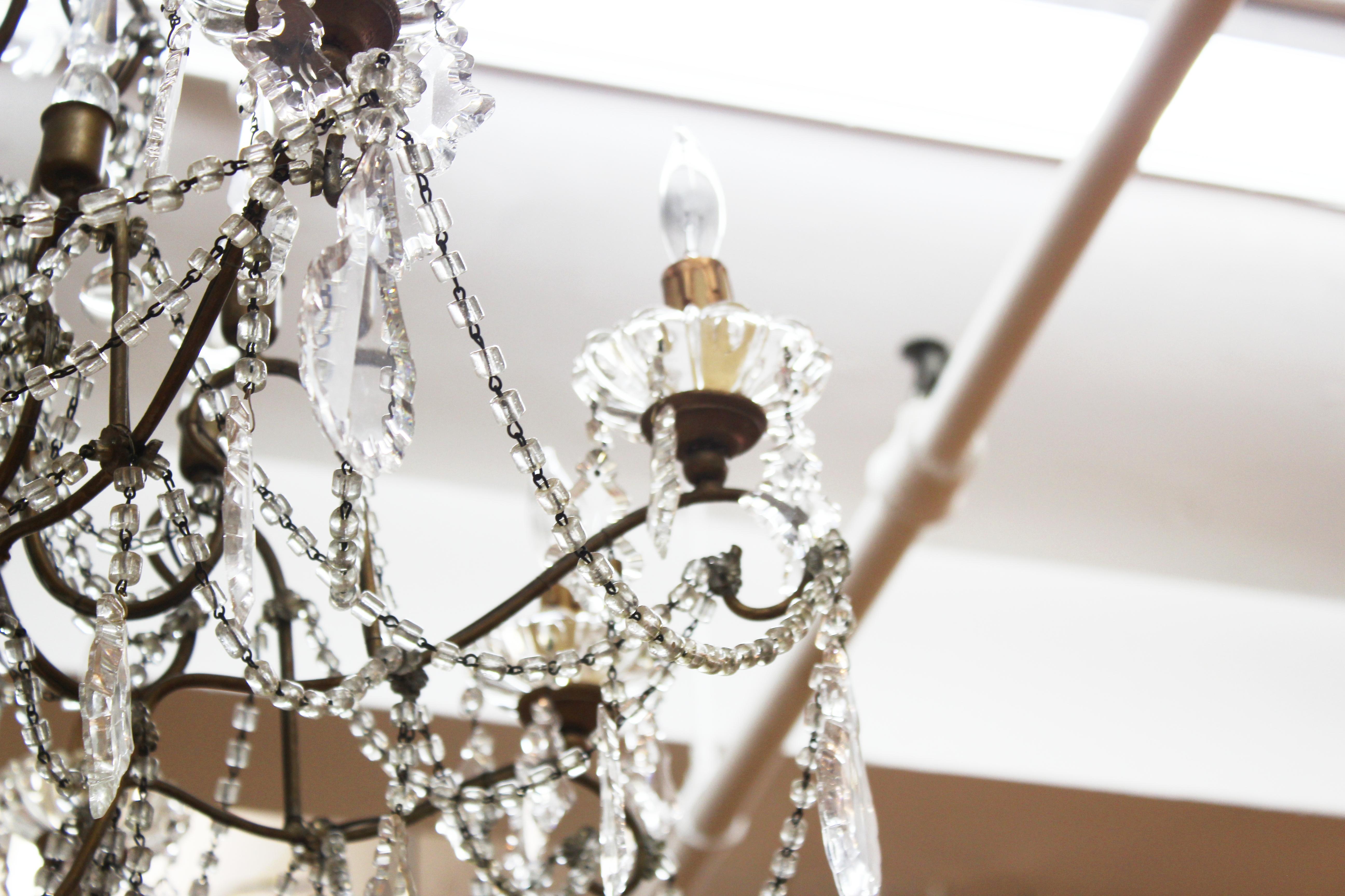 Mid-20th Century Marie Antoinette Style French Crystal Chandelier