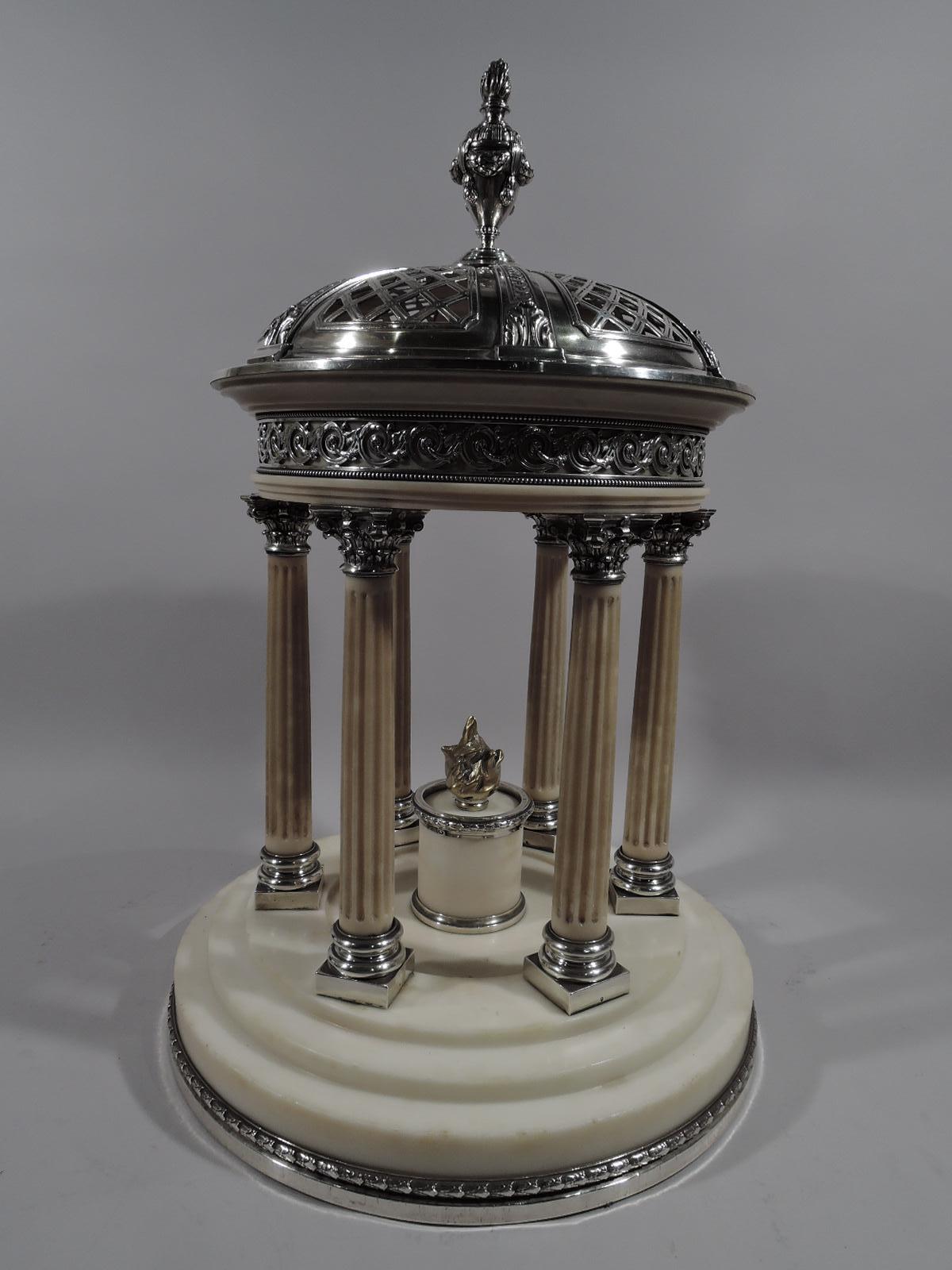 Neoclassical Revival Marie Antoinette’s Temple d’Amour Centerpiece with Mirrored Plateau