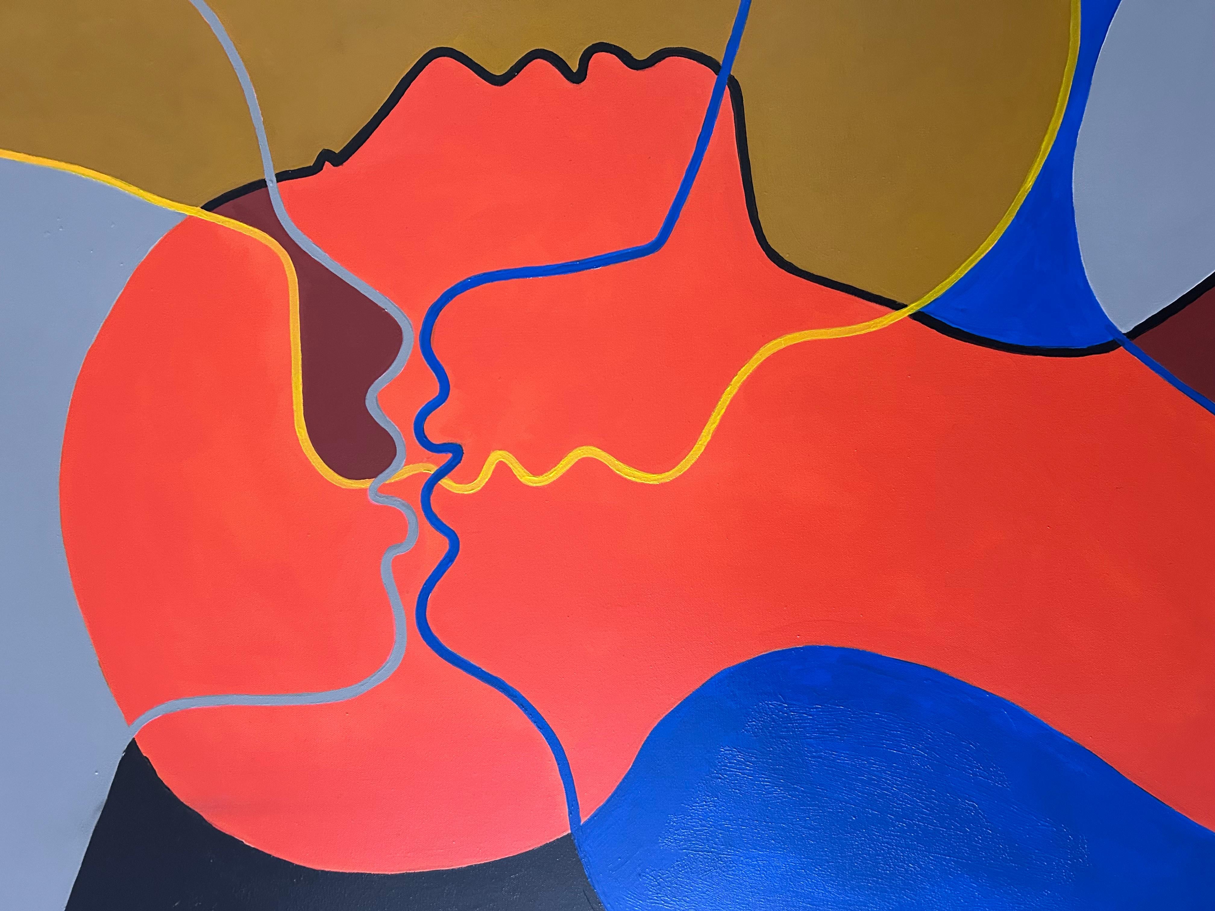 marie bec Orange head - Painting by Marie Bec