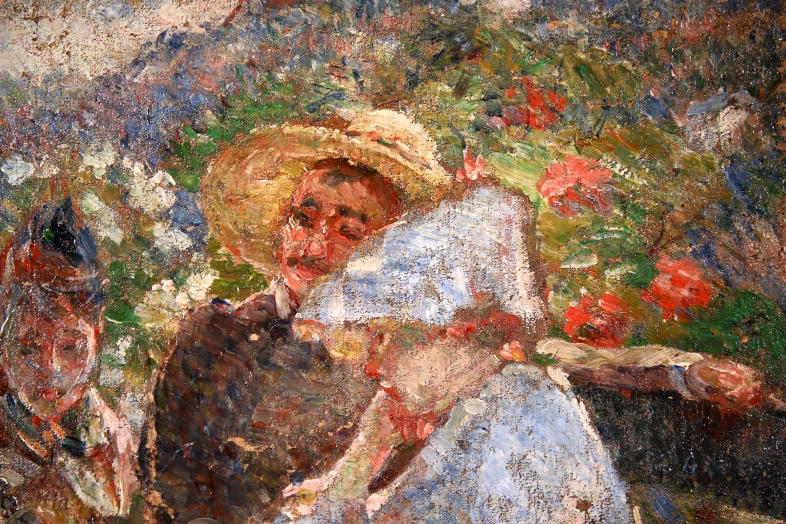 On the Terrace - Impressionist Oil, Figures in a Landscape by Marie Bracquemond 10